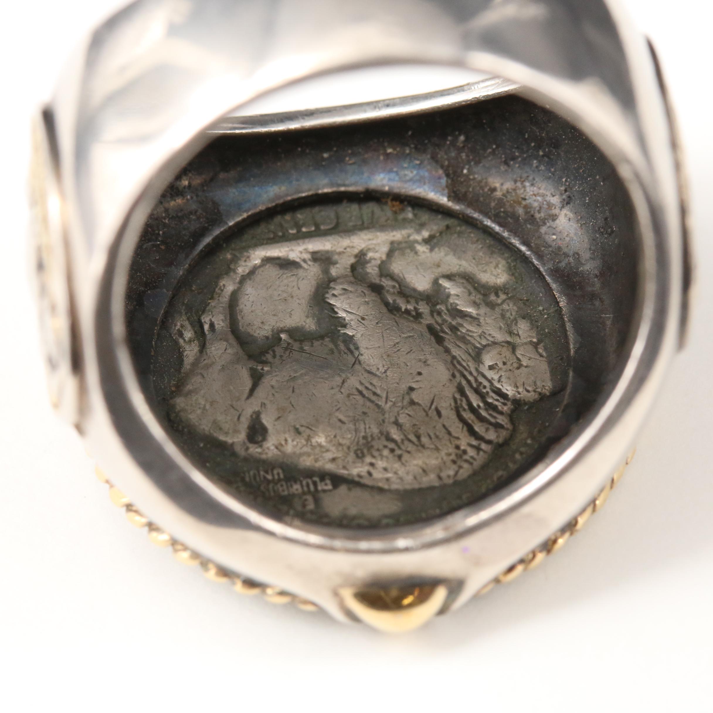 Sterling Silver Ring with 1935 Buffalo Nickel