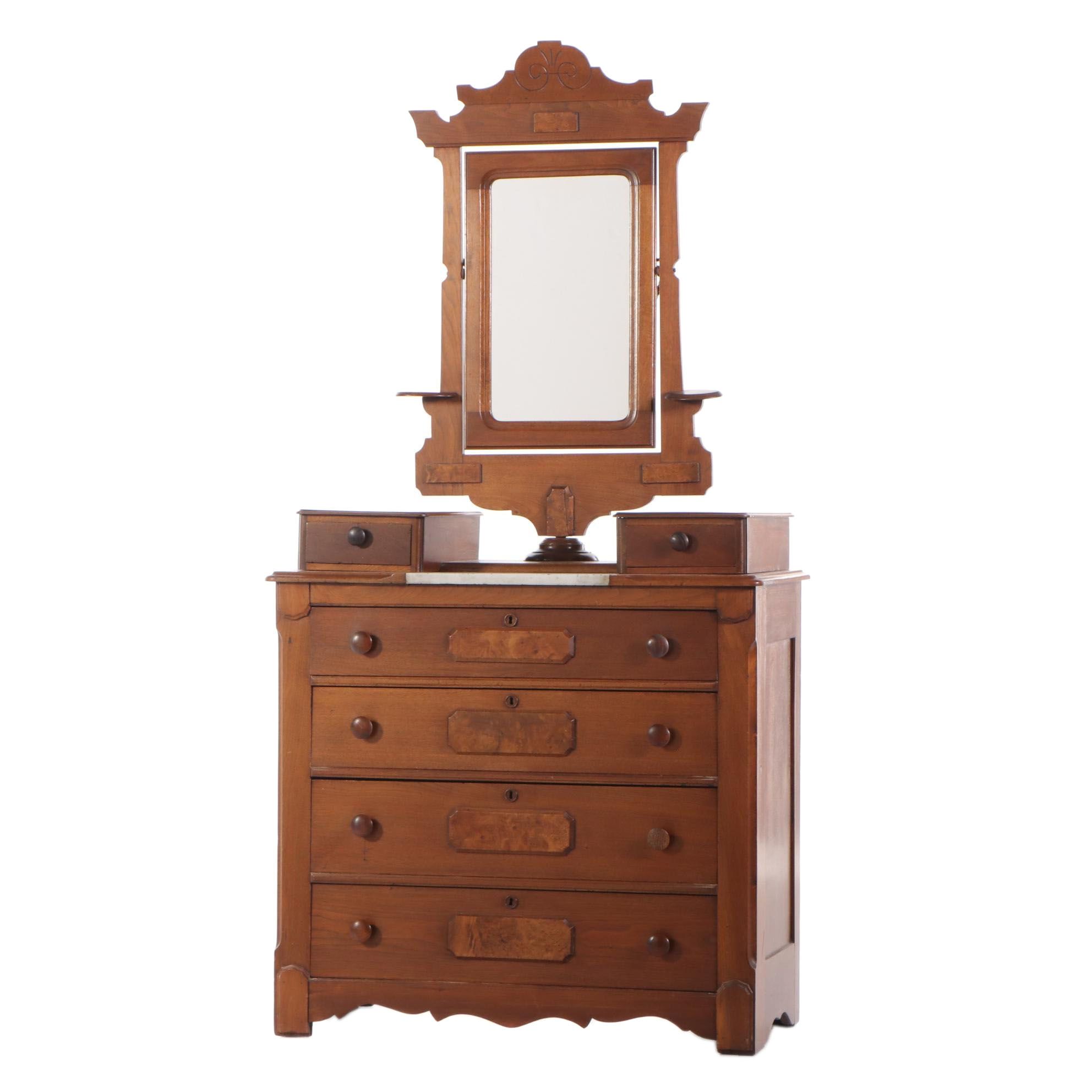 Victorian Eastlake Walnut Dresser, Late 19th Century