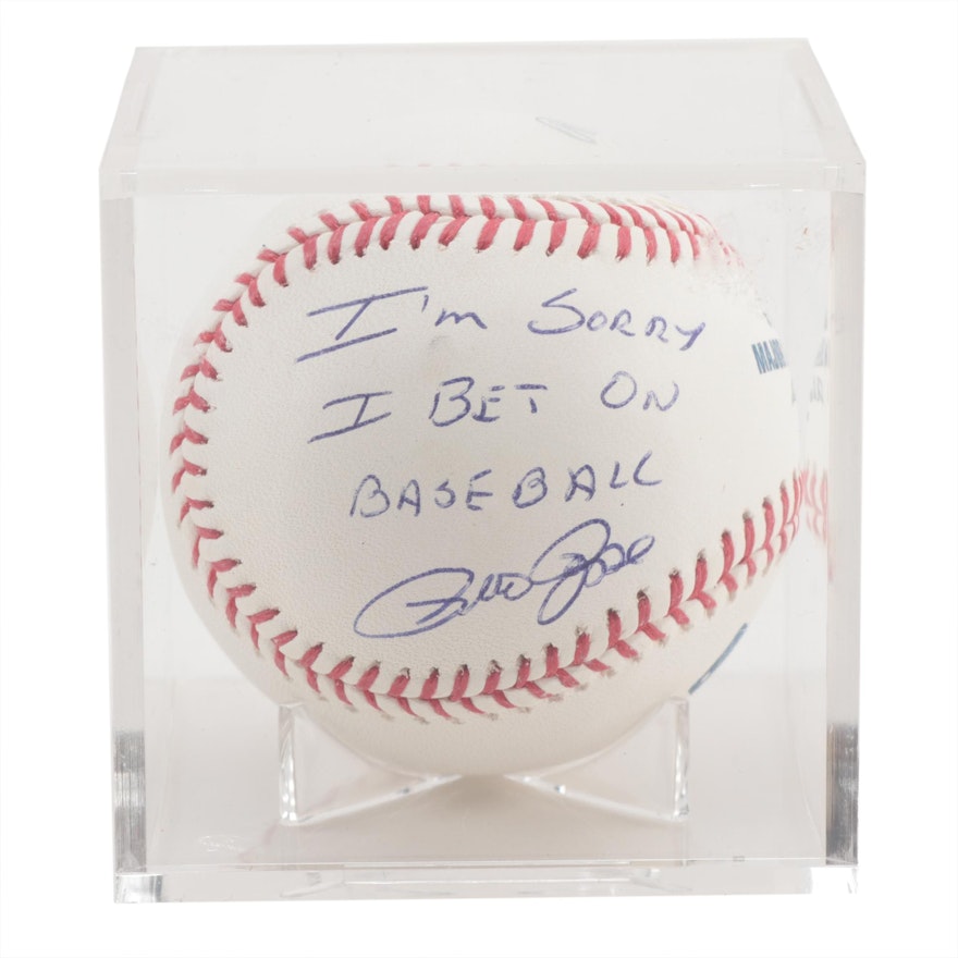 Pete Rose Signed "I'm Sorry I Bet On Baseball" Rawlings Ball, PSA COA