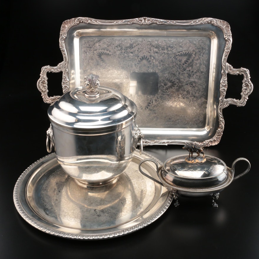 Roger Smith & Co., Lunt and Other Silver Plate Serveware, Mid-20th Century