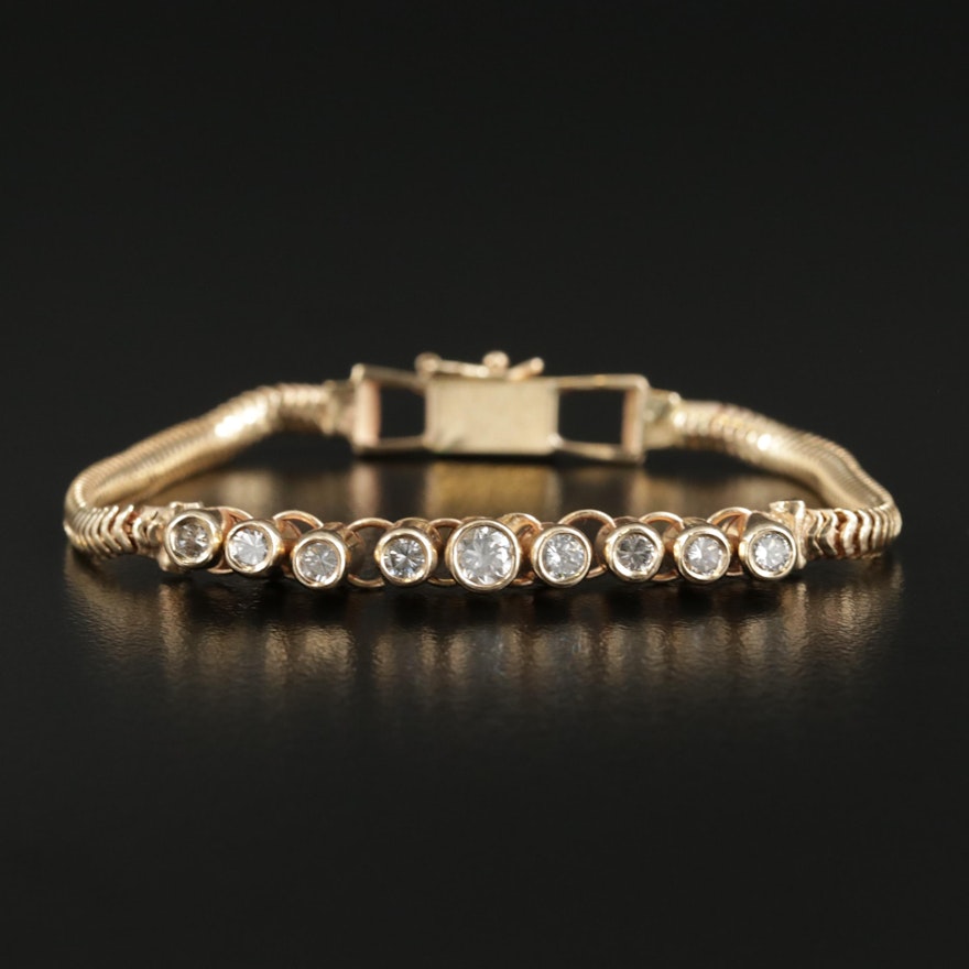 14K Yellow Gold Diamond Bracelet