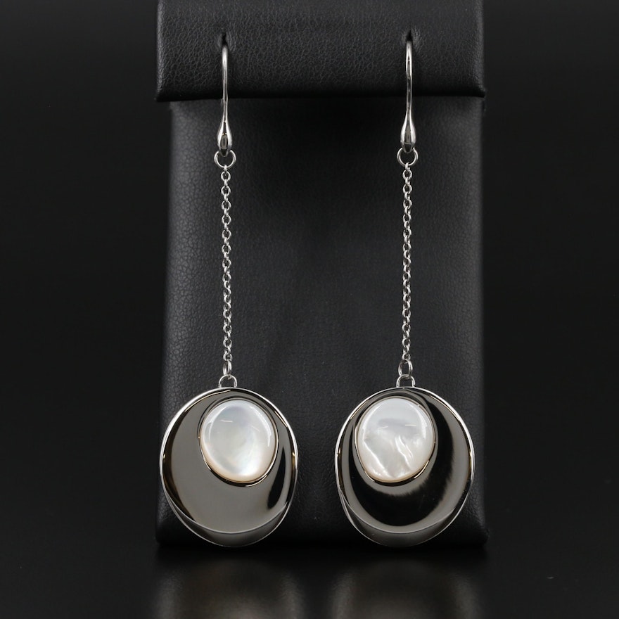 Breil Mother of Pearl Dangle Earrings