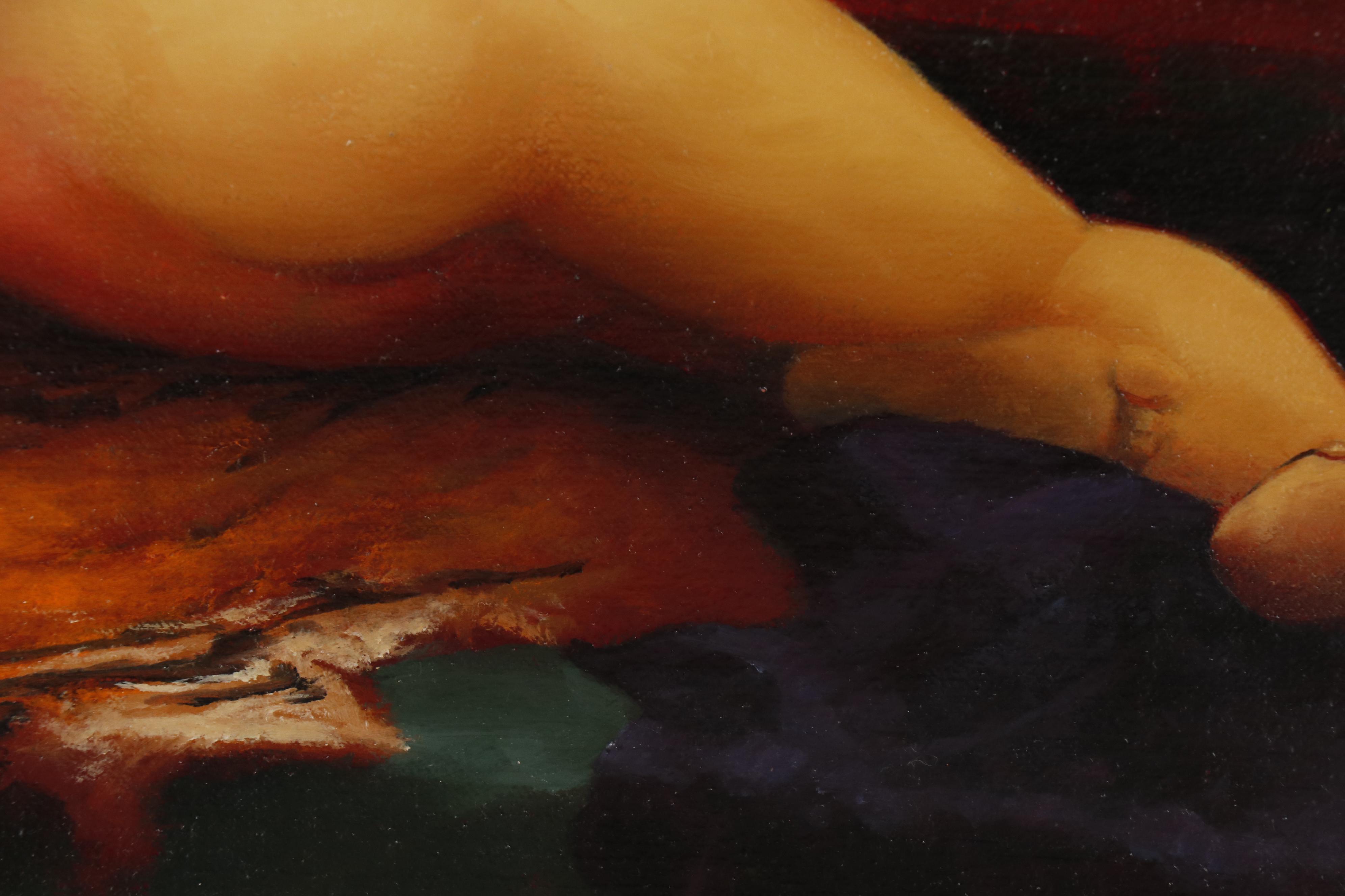 Bruce Erikson Figural Oil Painting "Assuaged"