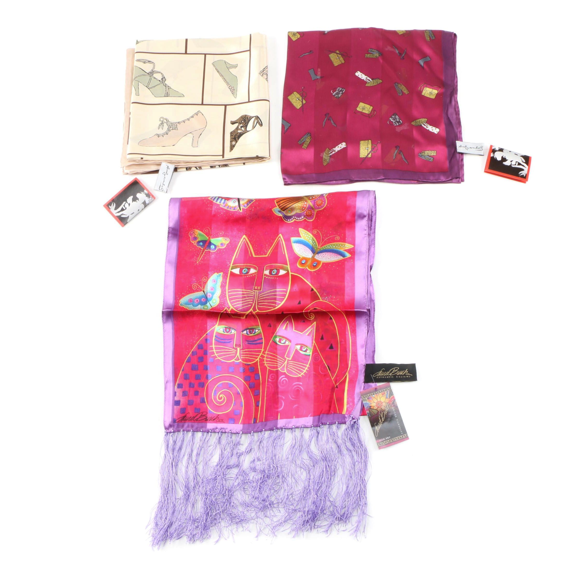 Andy Warhol Brand and Laurel Burch for Sun 'N' Sand Silk Scarves