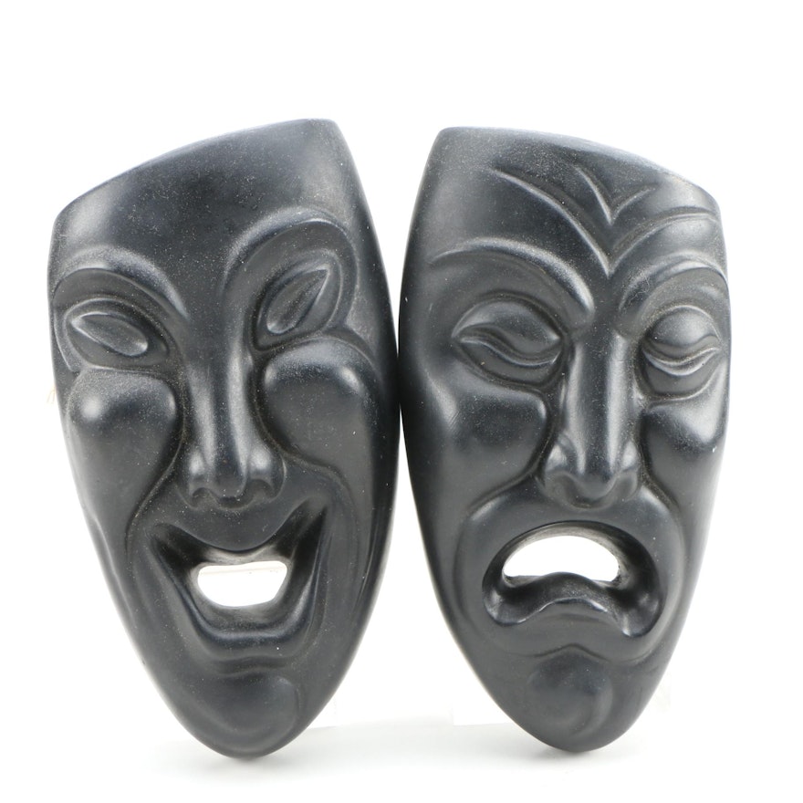 Chalkware Comedy and Tragedy Masks