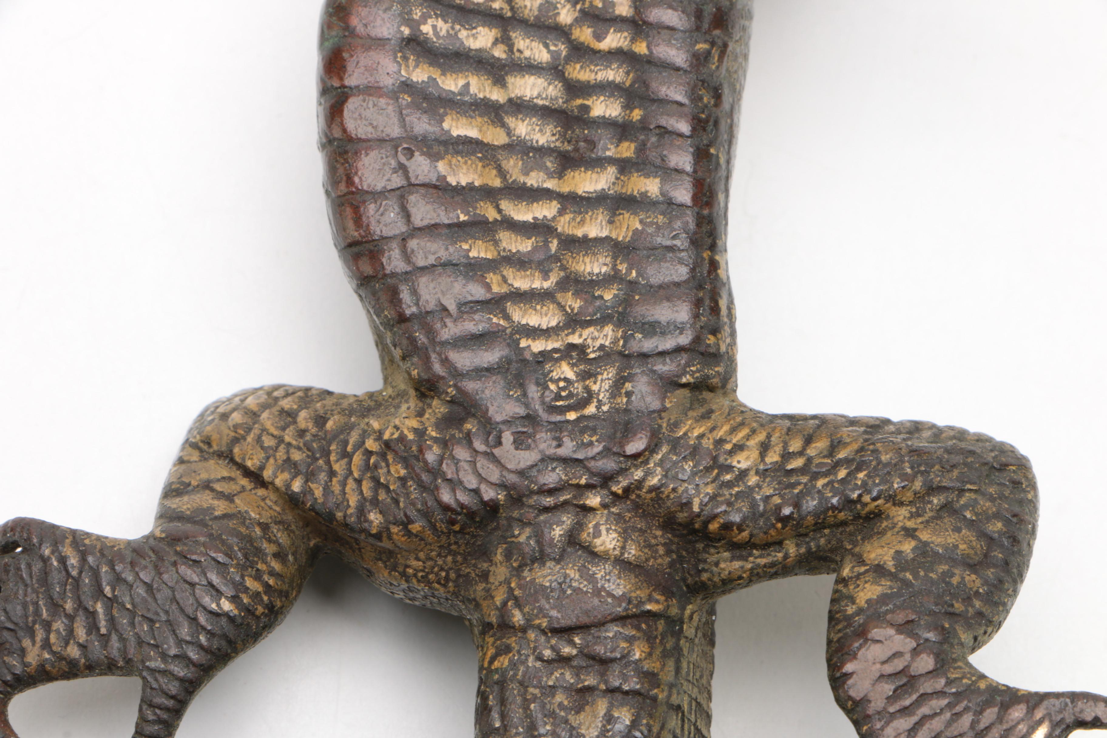 Franz Bergman Foundry Cold-Painted Bronze Sculpture of a Lizard