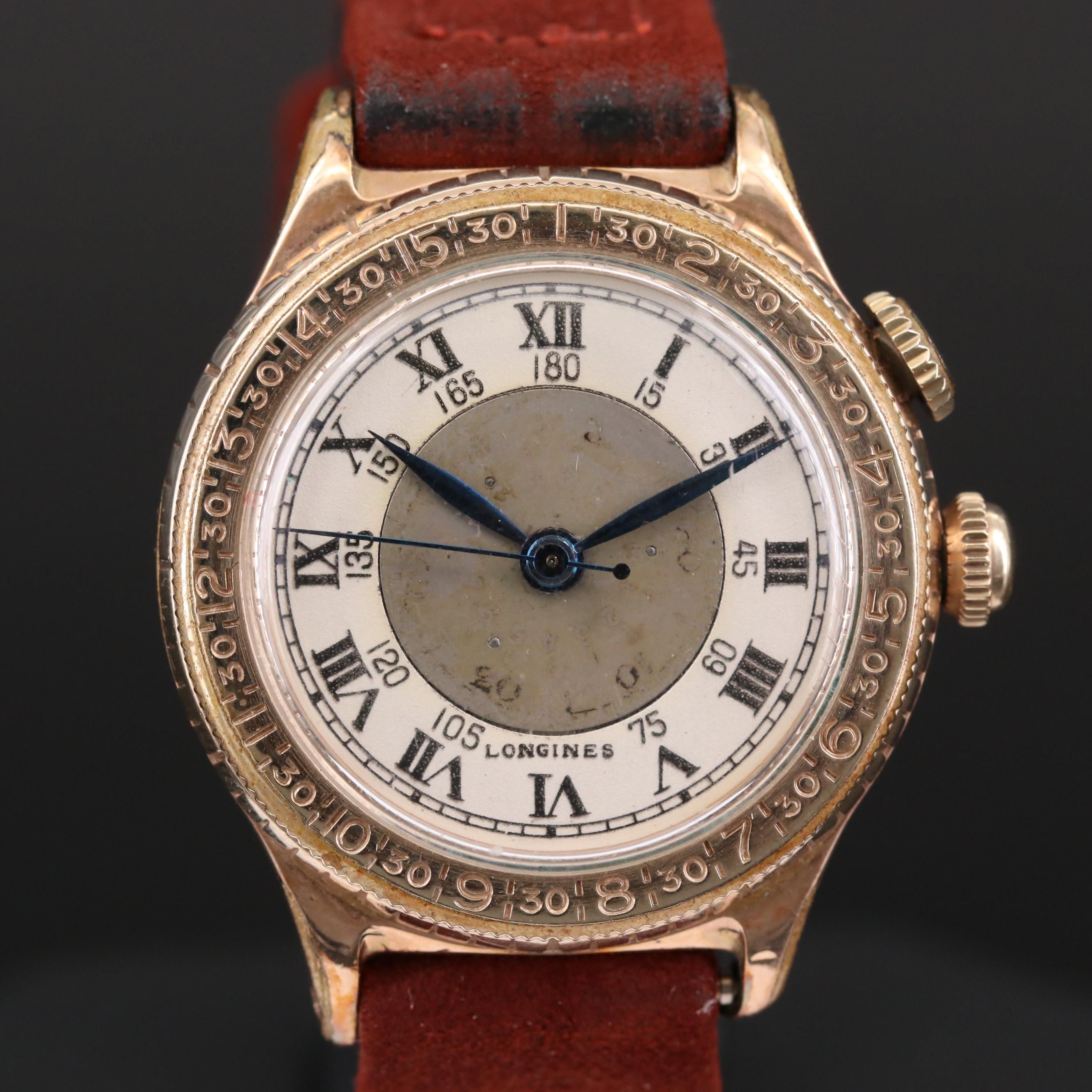 Vintage Longines Lindbergh Hour Angle 10K Gold Filled Navigation Watch