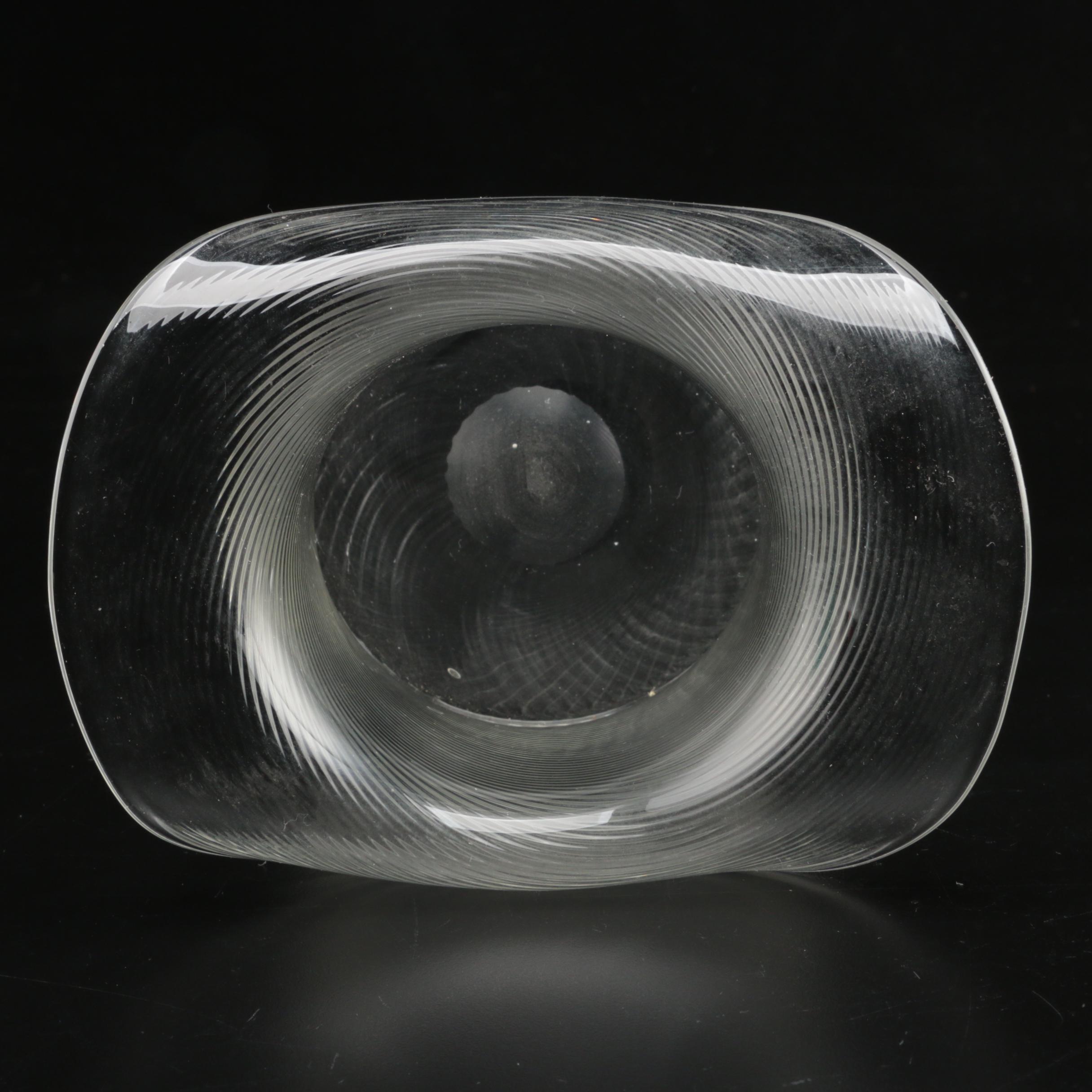 Art Glass Vases Including Signed Green Handkerchief Vase