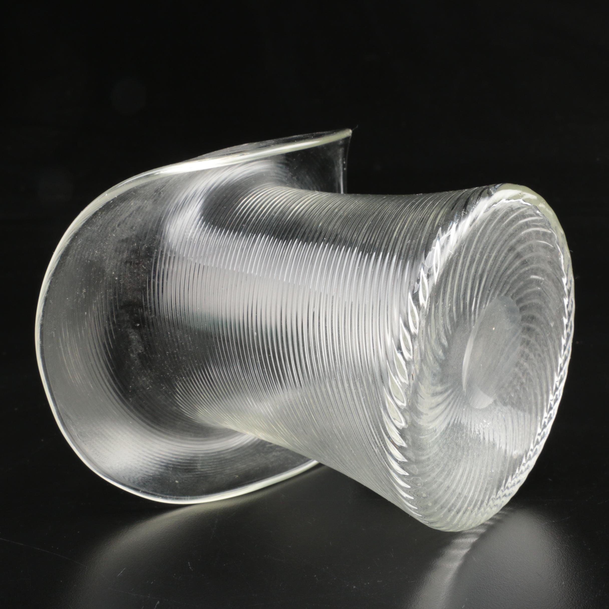 Art Glass Vases Including Signed Green Handkerchief Vase