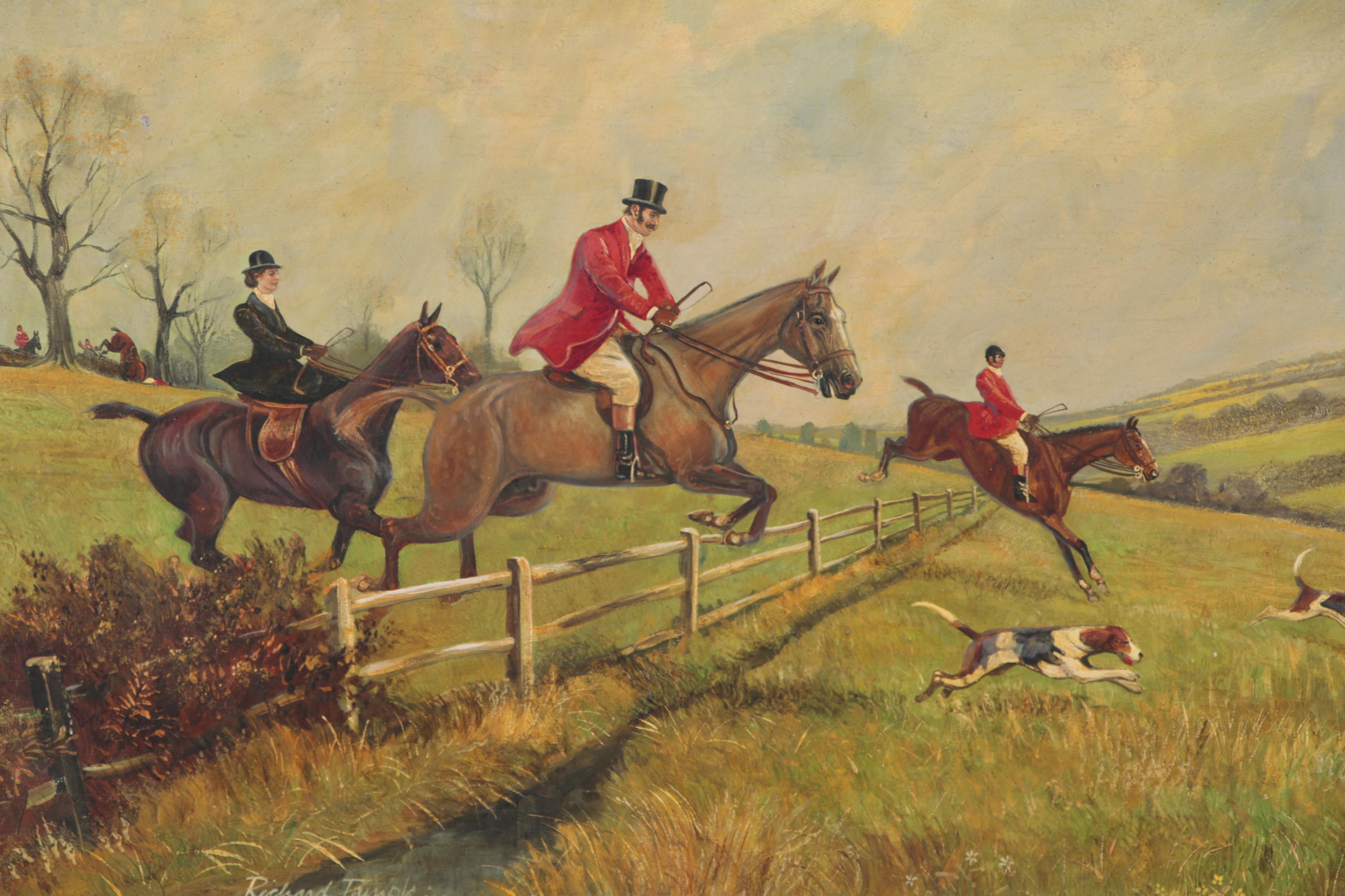 Richard Temple Oil Painting of Hunt Scene