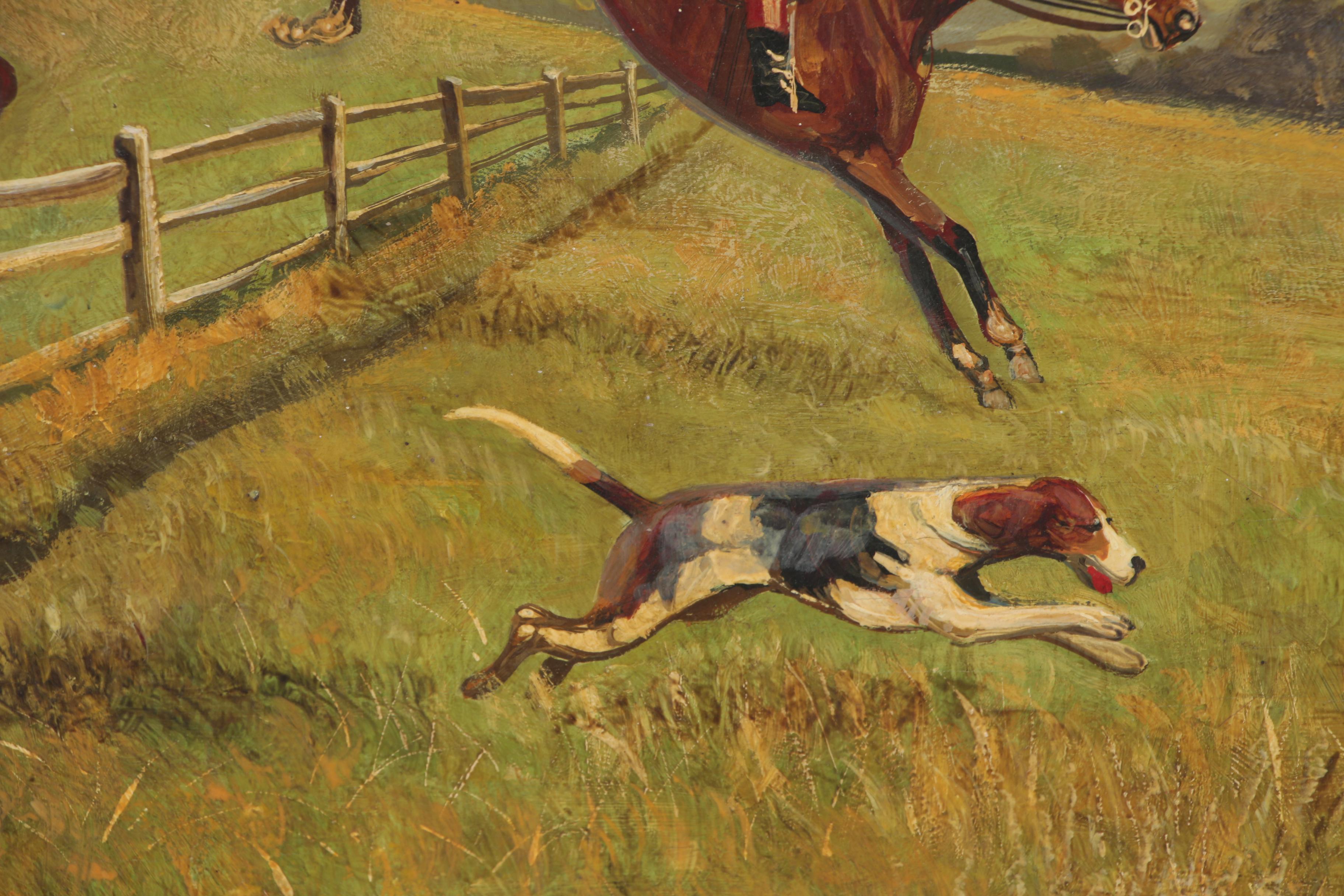 Richard Temple Oil Painting of Hunt Scene