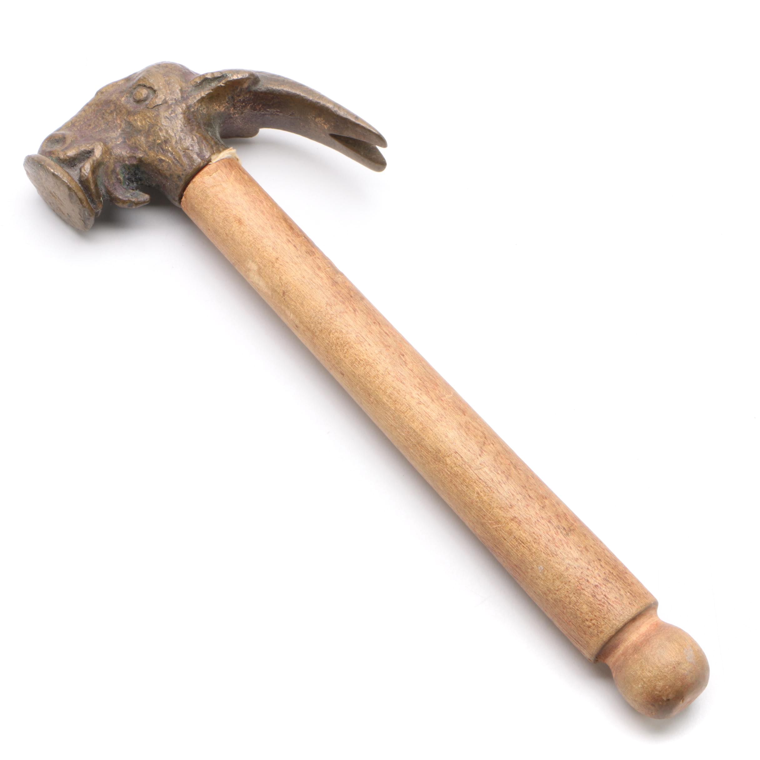 Mitteldorfer Straus Brass Goat Head Hammer, c. 1928