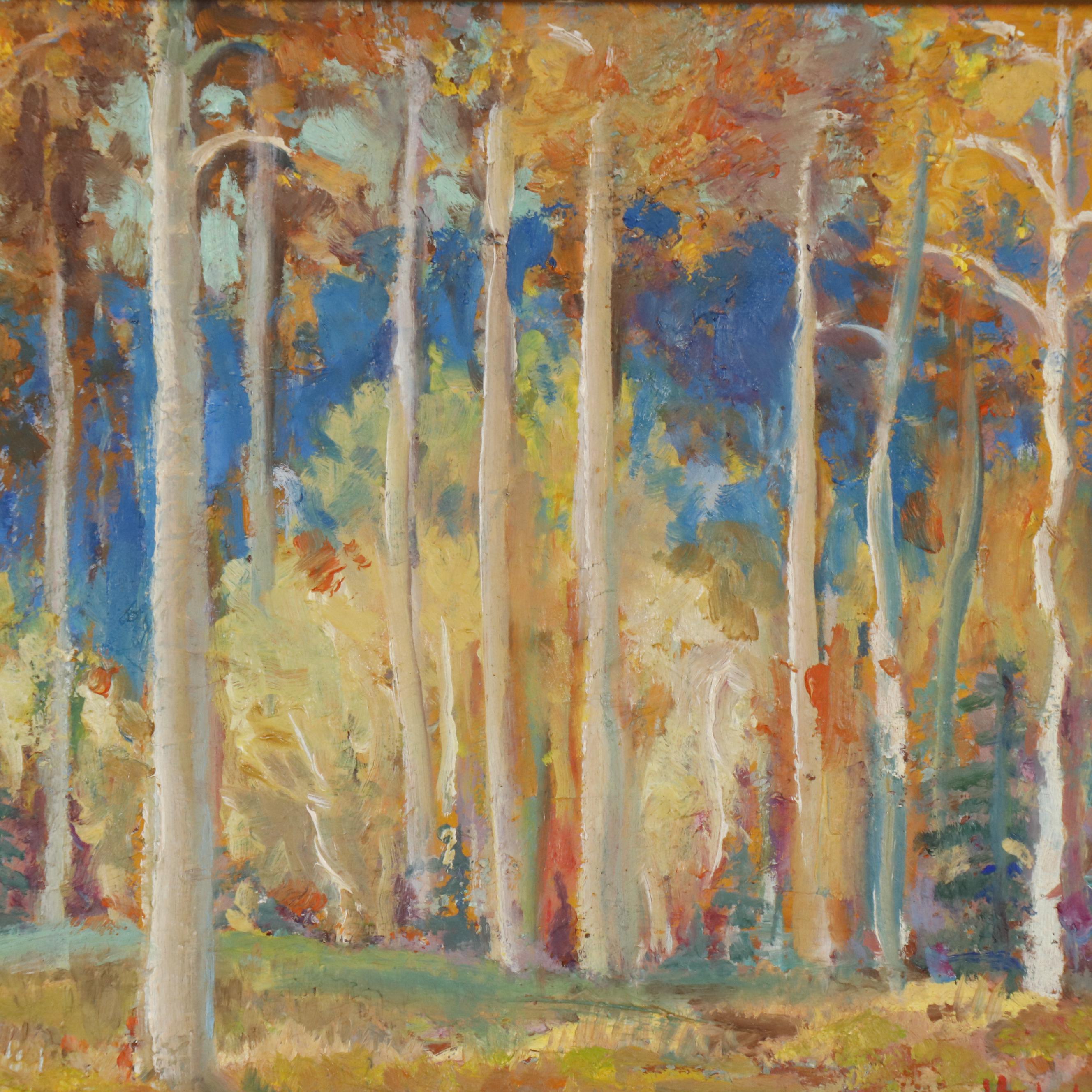 Hellä Broeske-Shattuck Oil Painting "Time of Aspens, New Mexico", 1960