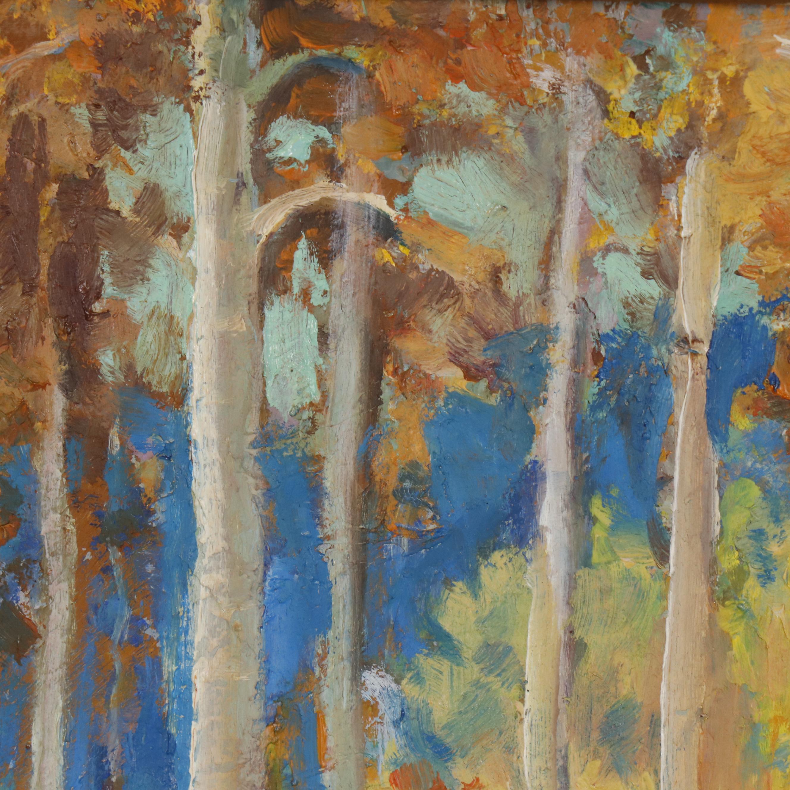 Hellä Broeske-Shattuck Oil Painting "Time of Aspens, New Mexico", 1960