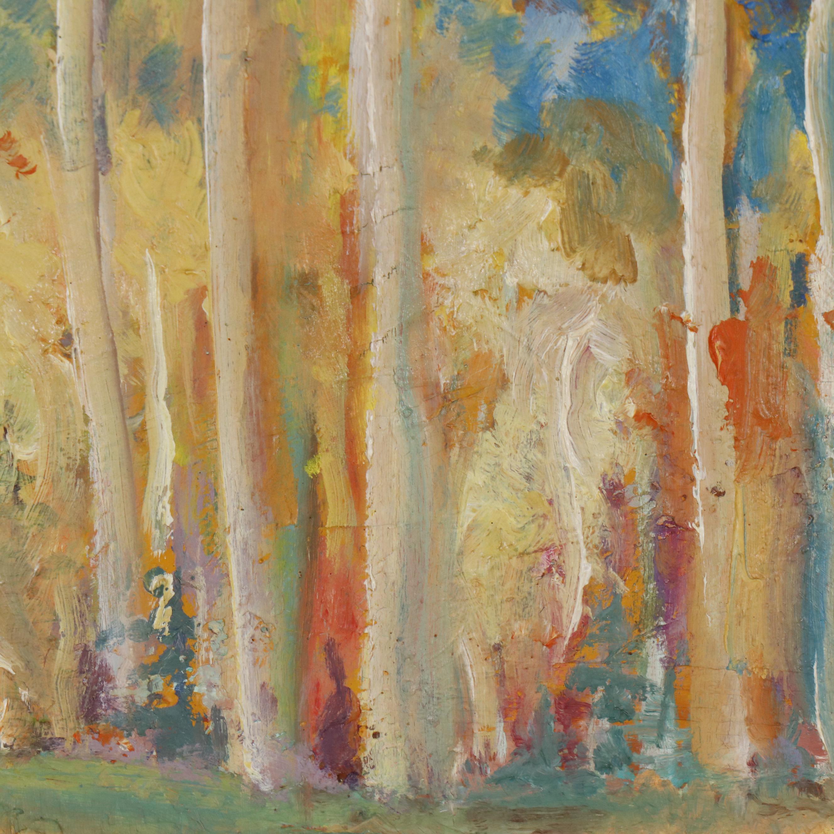 Hellä Broeske-Shattuck Oil Painting "Time of Aspens, New Mexico", 1960