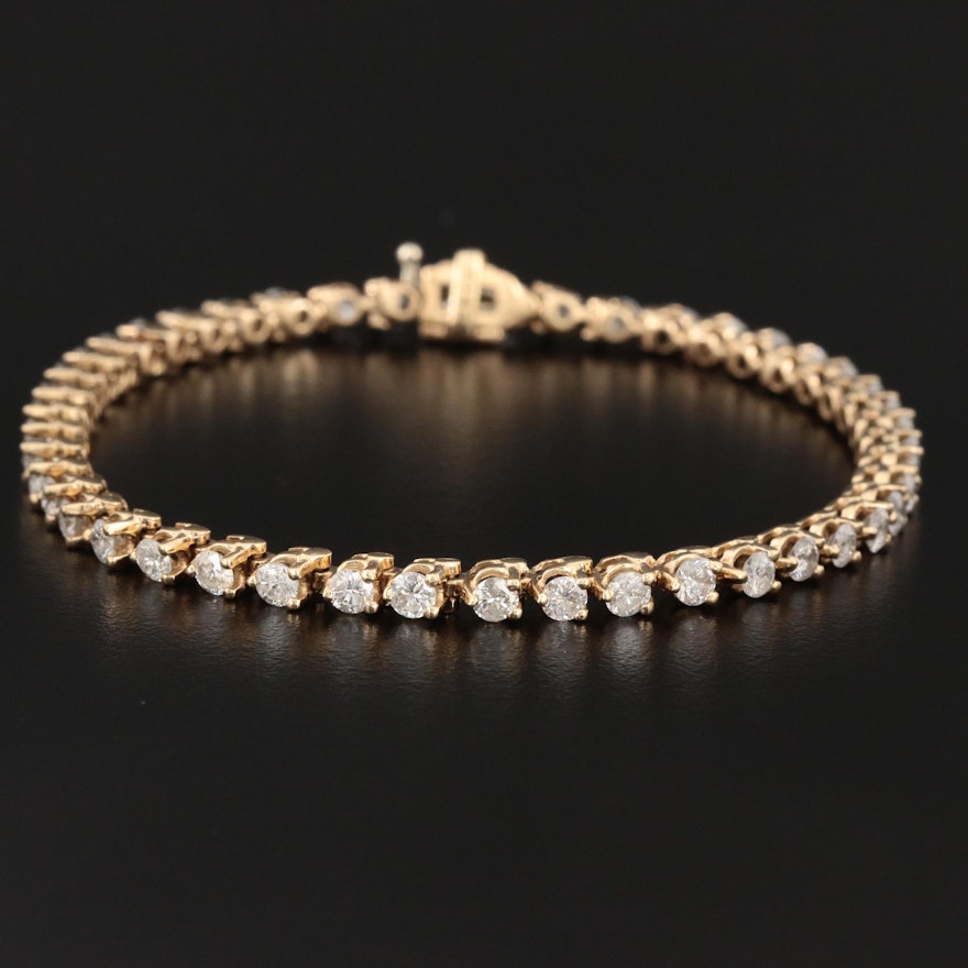 14K Yellow Gold 3.95 CTW Diamond Line Bracelet