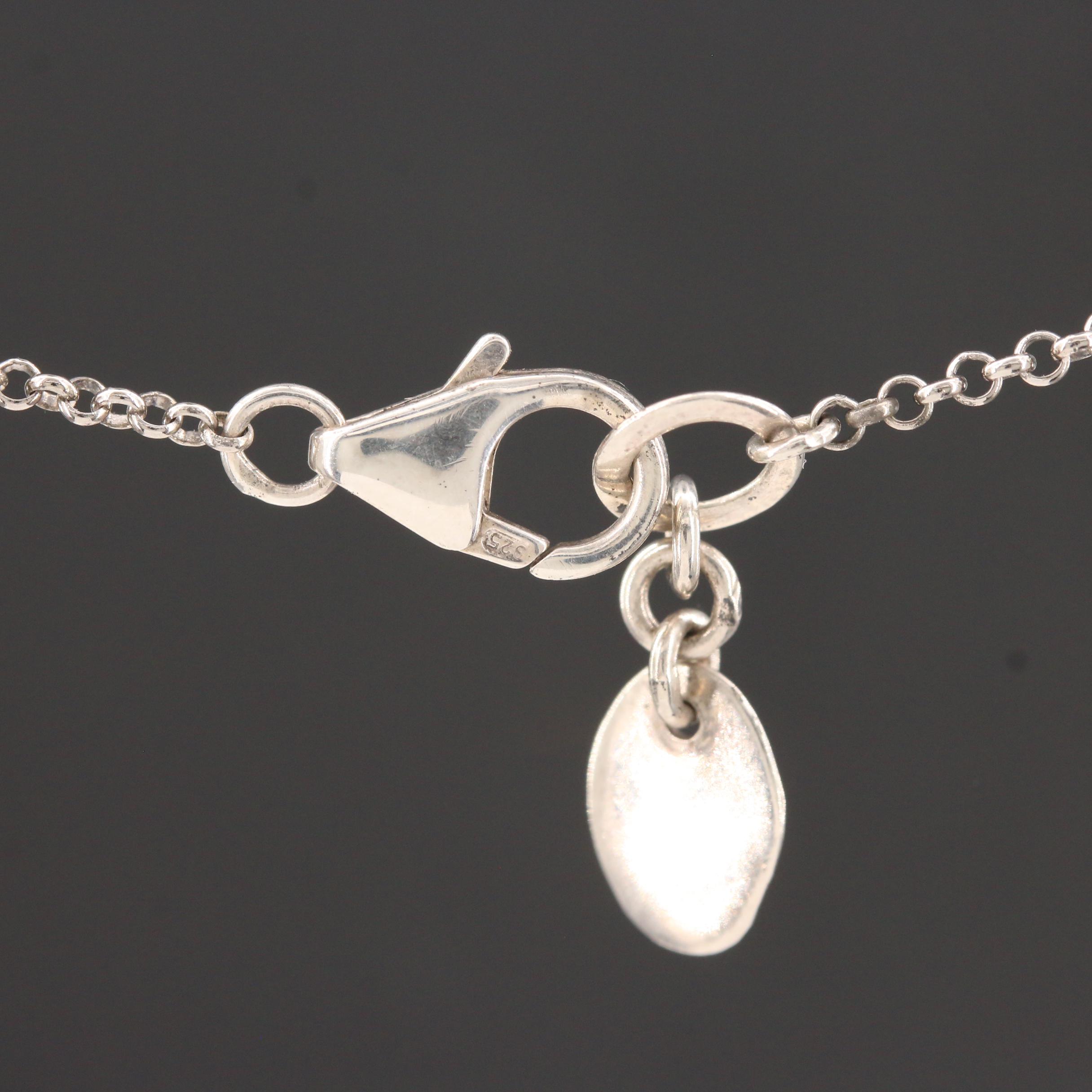 Lori Bonn Sterling Silver Amethyst and Smoky Quartz Station Necklace