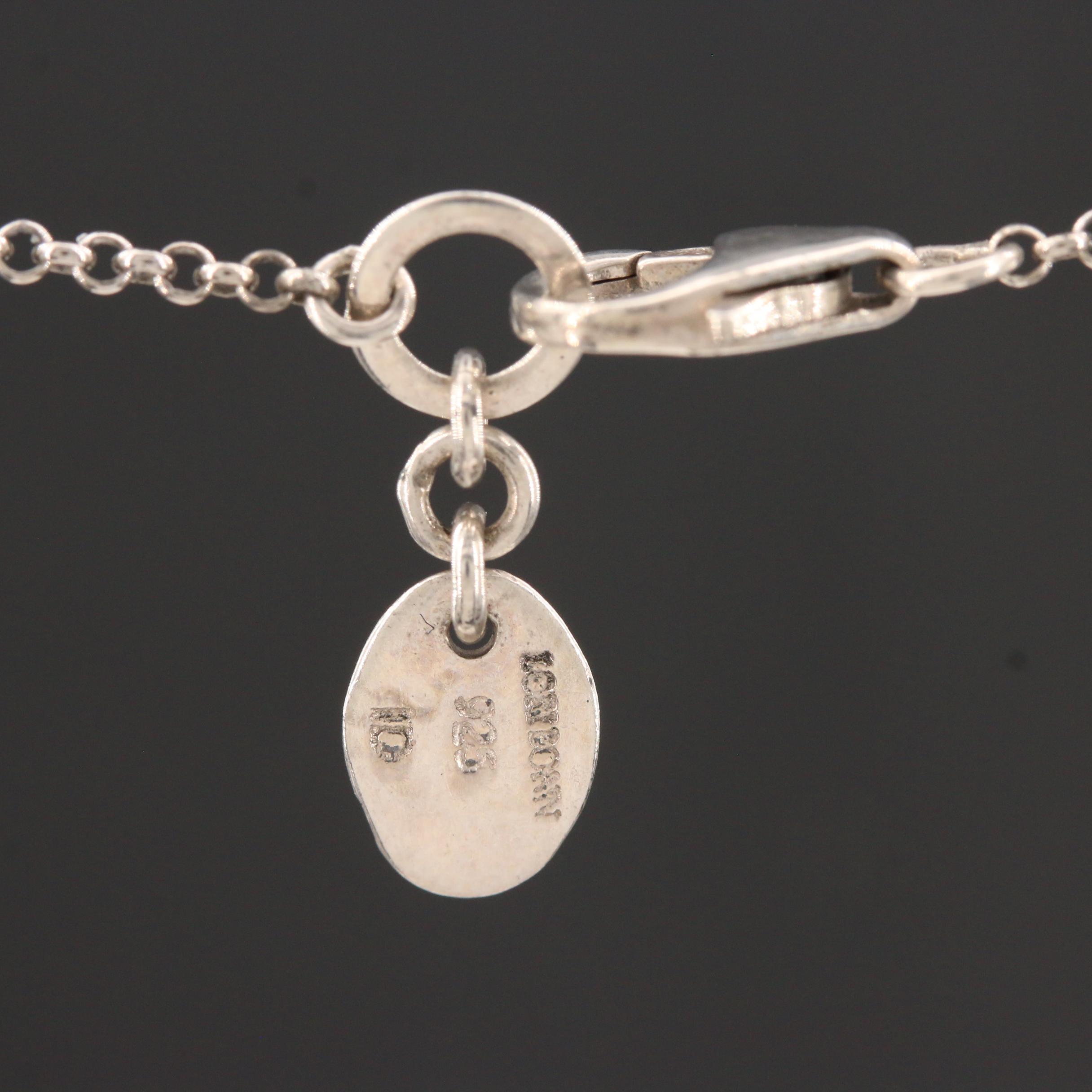 Lori Bonn Sterling Silver Amethyst and Smoky Quartz Station Necklace