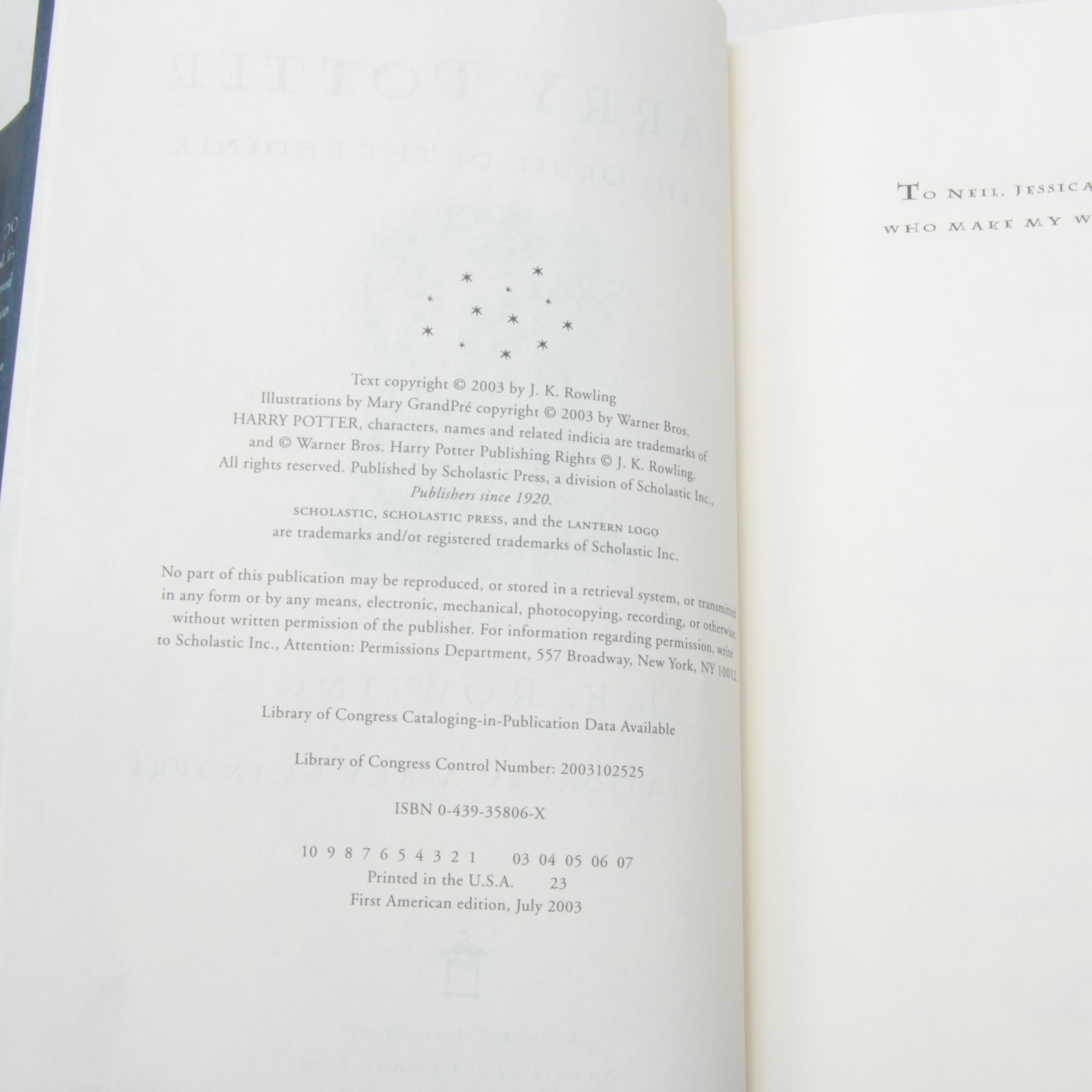 First American Edition "Harry Potter" Complete Series