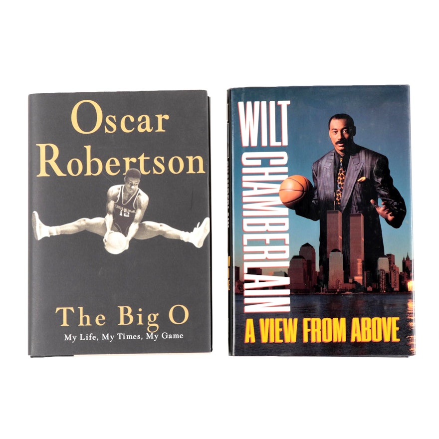 Oscar Robertson and Wilt Chamberlain Signed Books