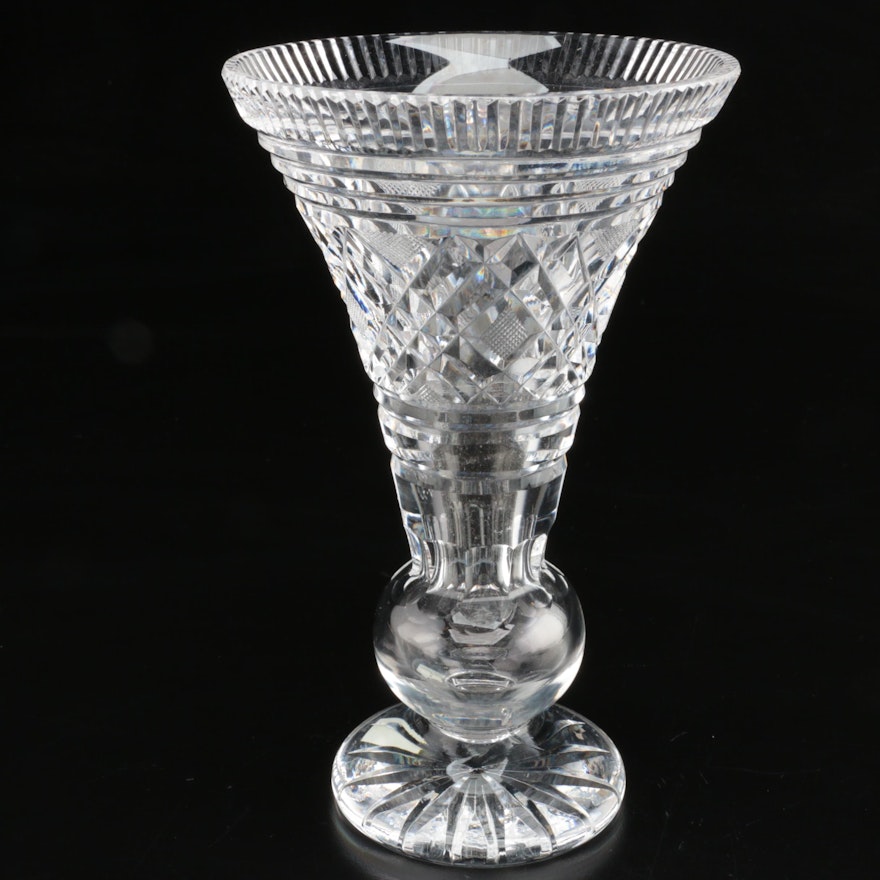 Waterford Crystal Flared Rim Footed Flower Vase