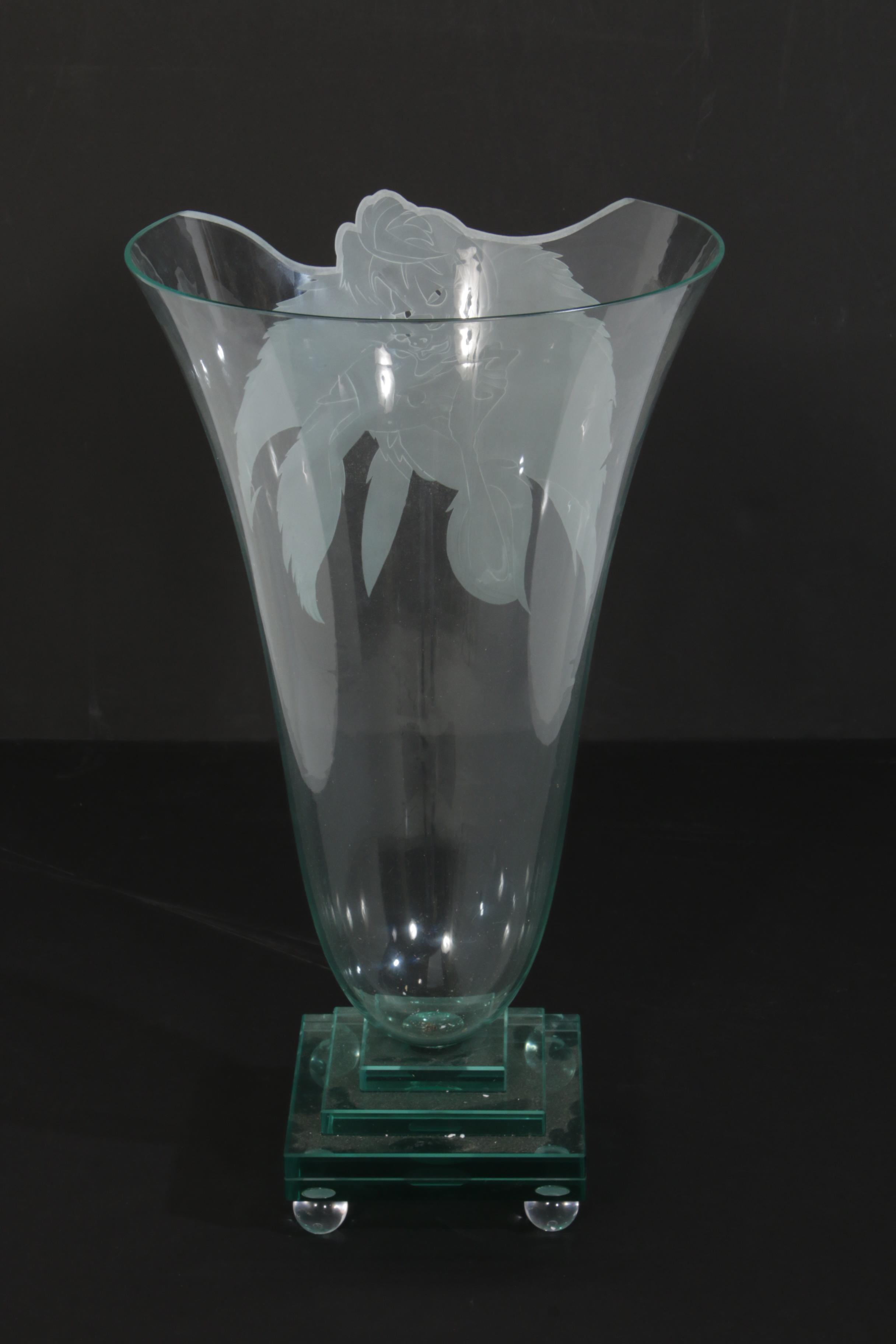 Disney "Cruella de Vil" Glass Vase, Attributed to Robert Guenther