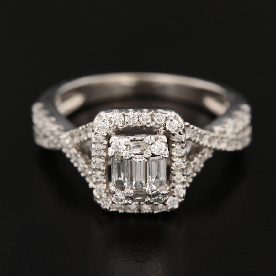 14K White Gold Diamond Ring