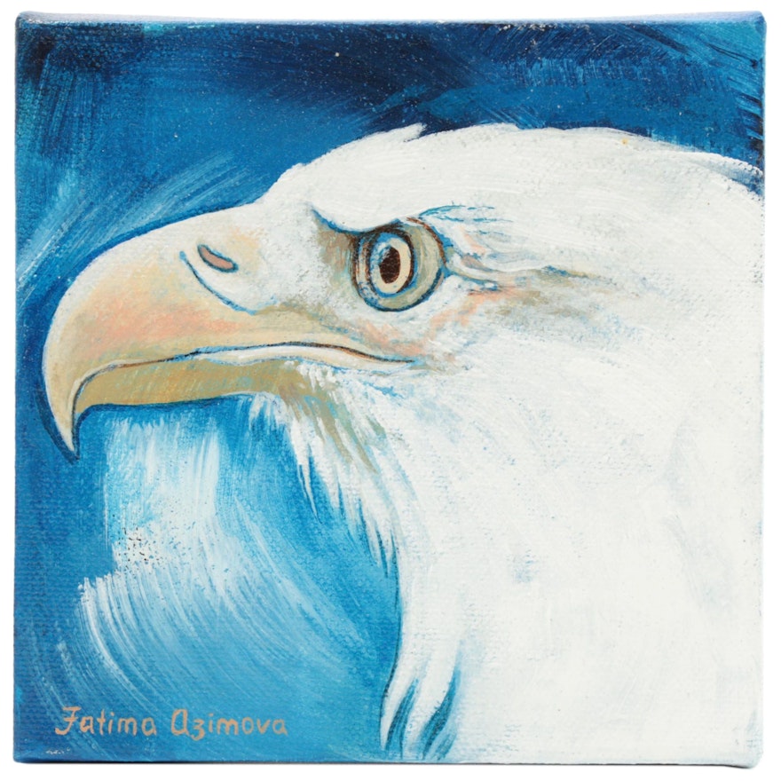 Fatima Taylor Acrylic Painting of a Bald Eagle