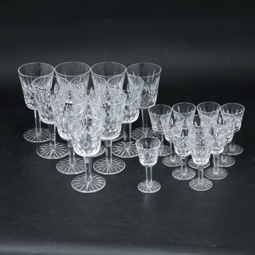 Waterford Crystal "Lismore" White Wine and Cordial Stemware