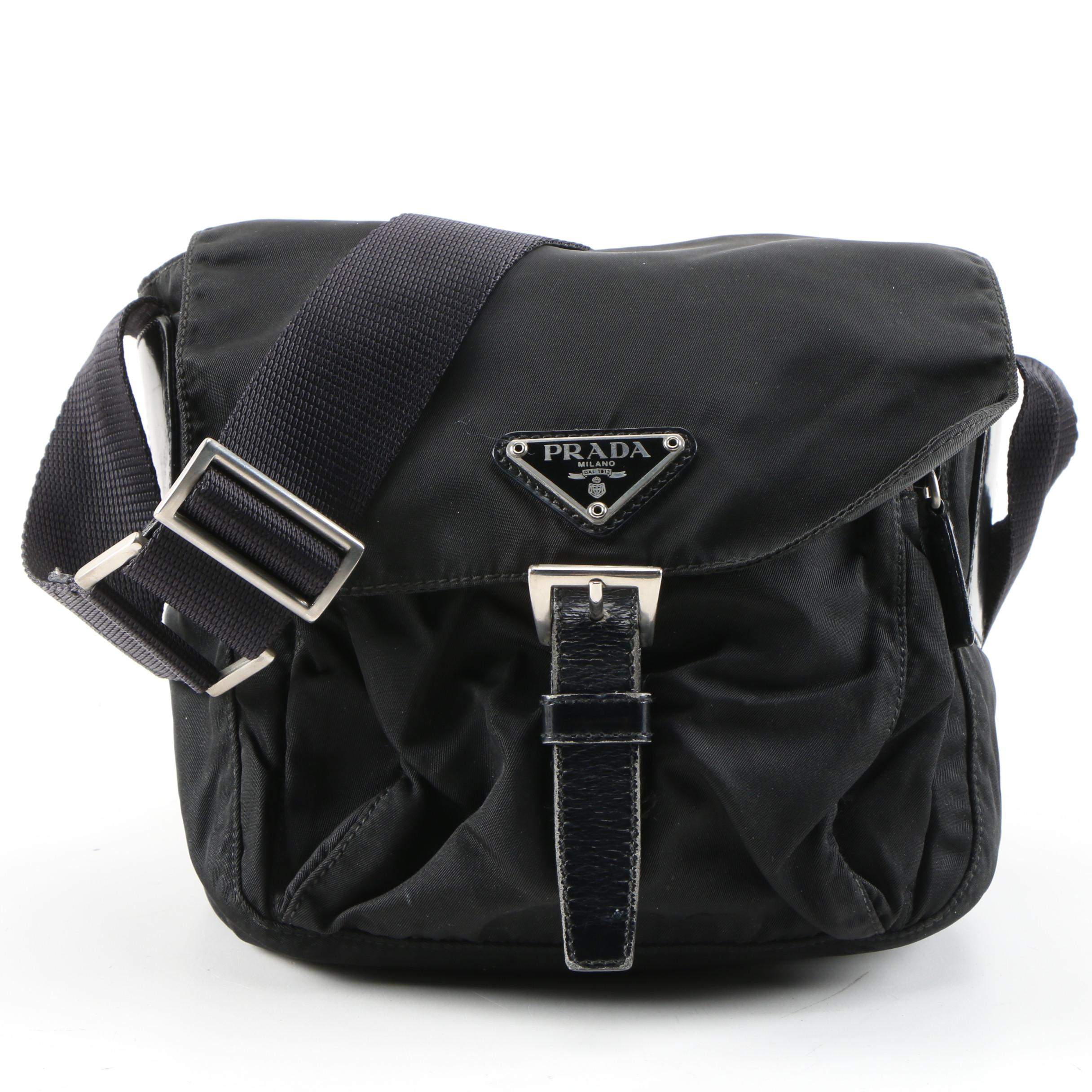 Prada Small Crossbody Bag in Black Tessuto Nylon and Leather