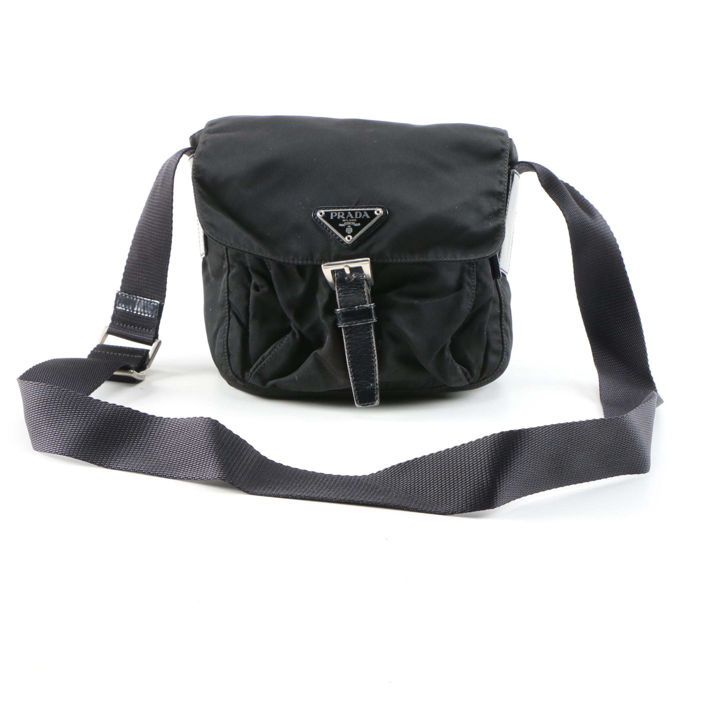 Prada Small Crossbody Bag in Black Tessuto Nylon and Leather