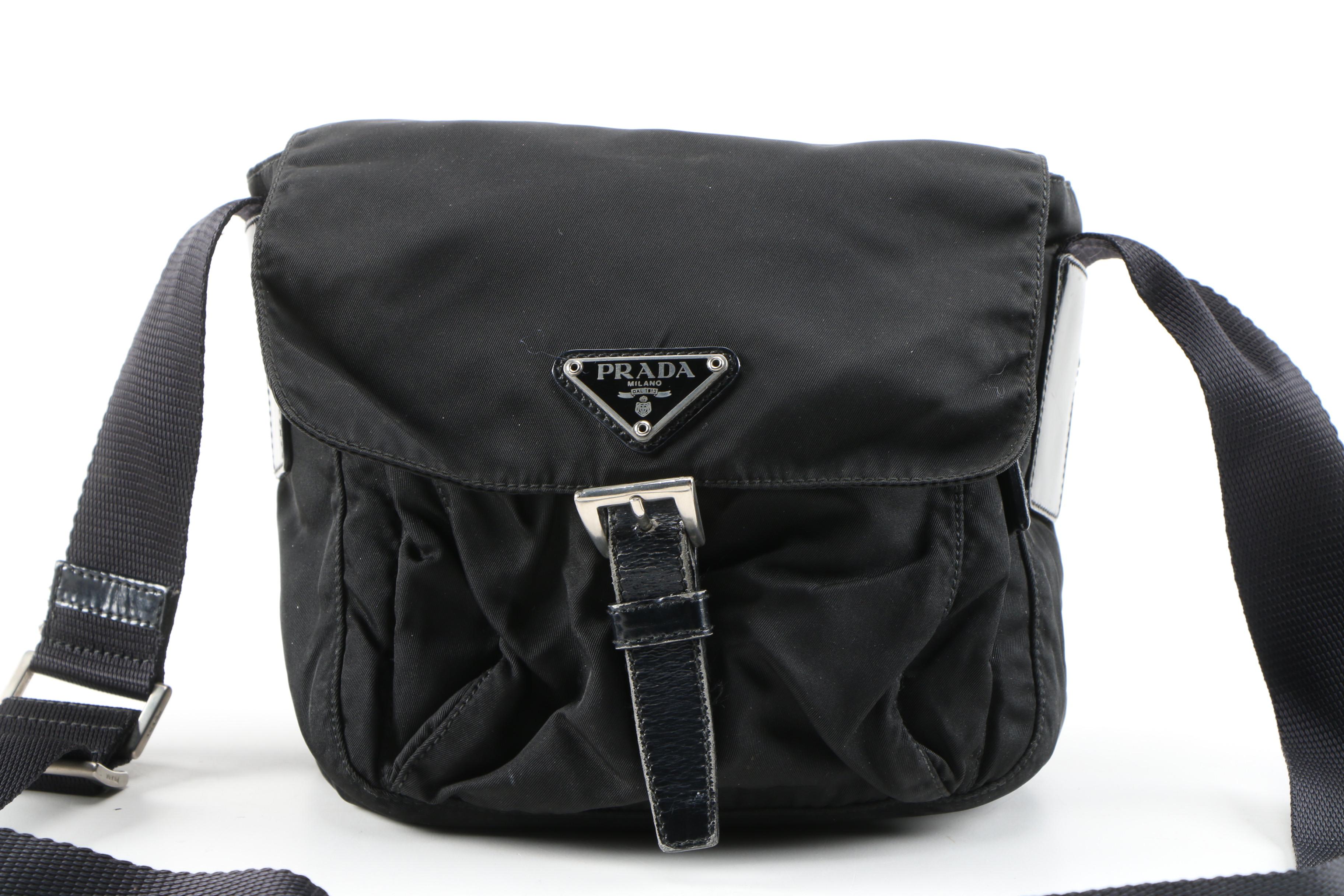 Prada Small Crossbody Bag in Black Tessuto Nylon and Leather