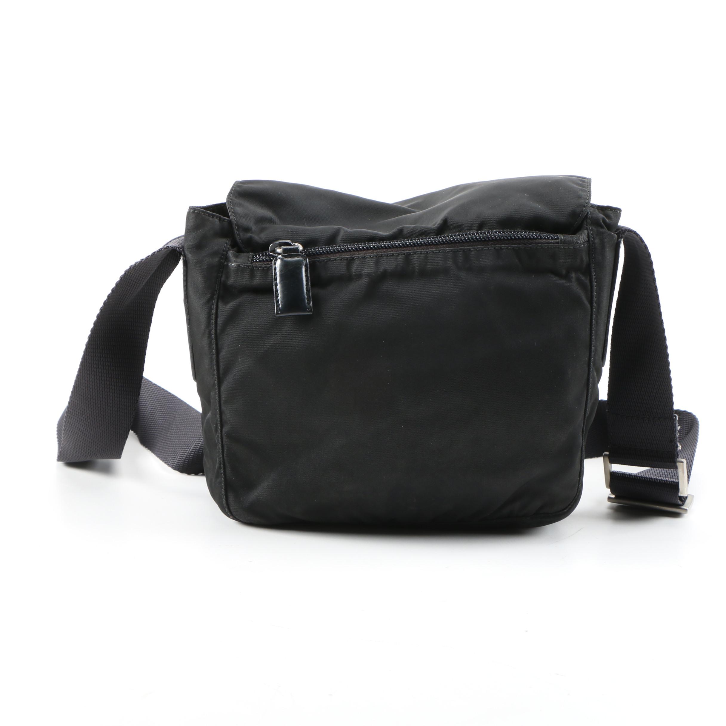 Prada Small Crossbody Bag in Black Tessuto Nylon and Leather