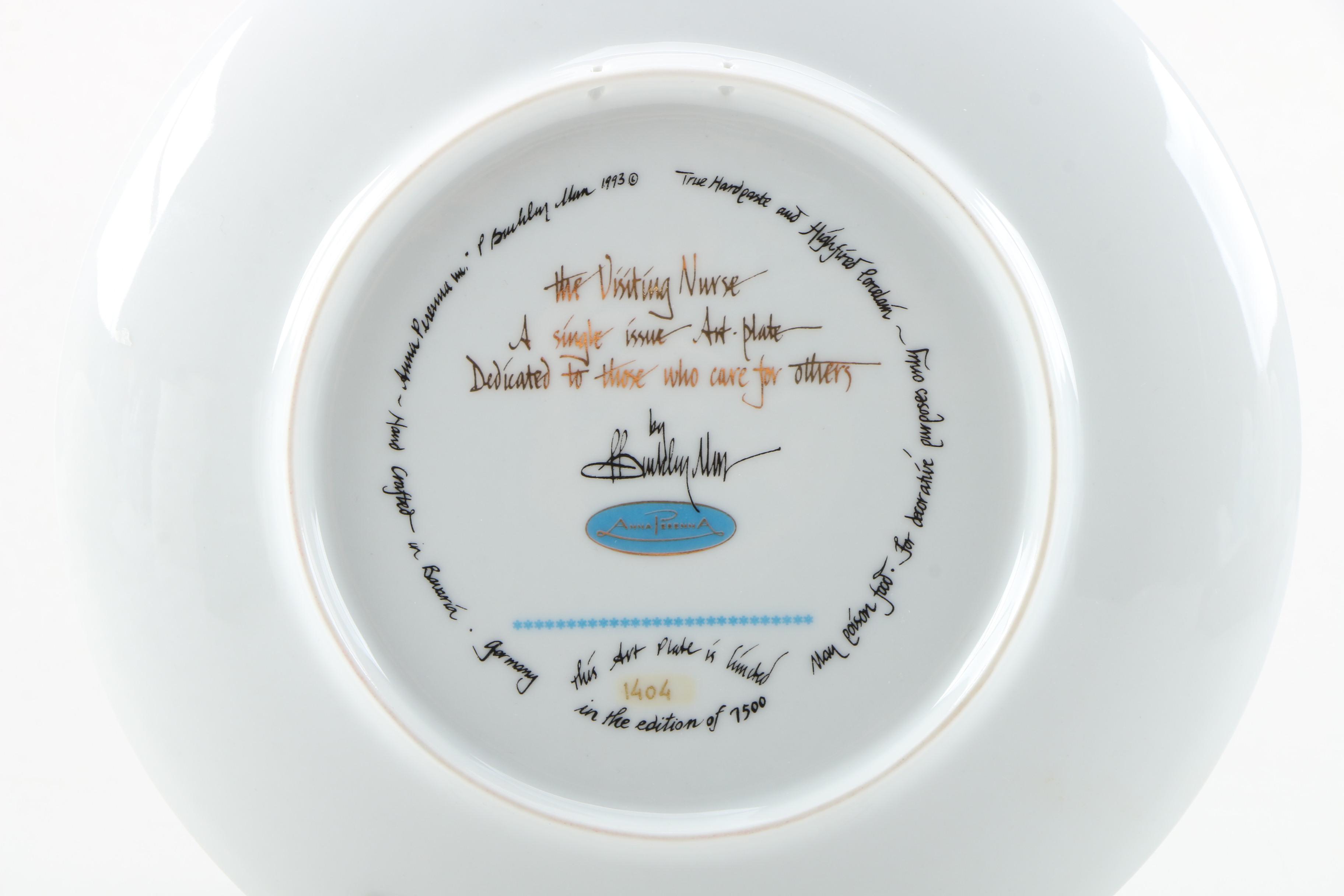 Anna Perenna "The Visiting Nurse" by P. Buckley Moss Porcelain Collector Plate