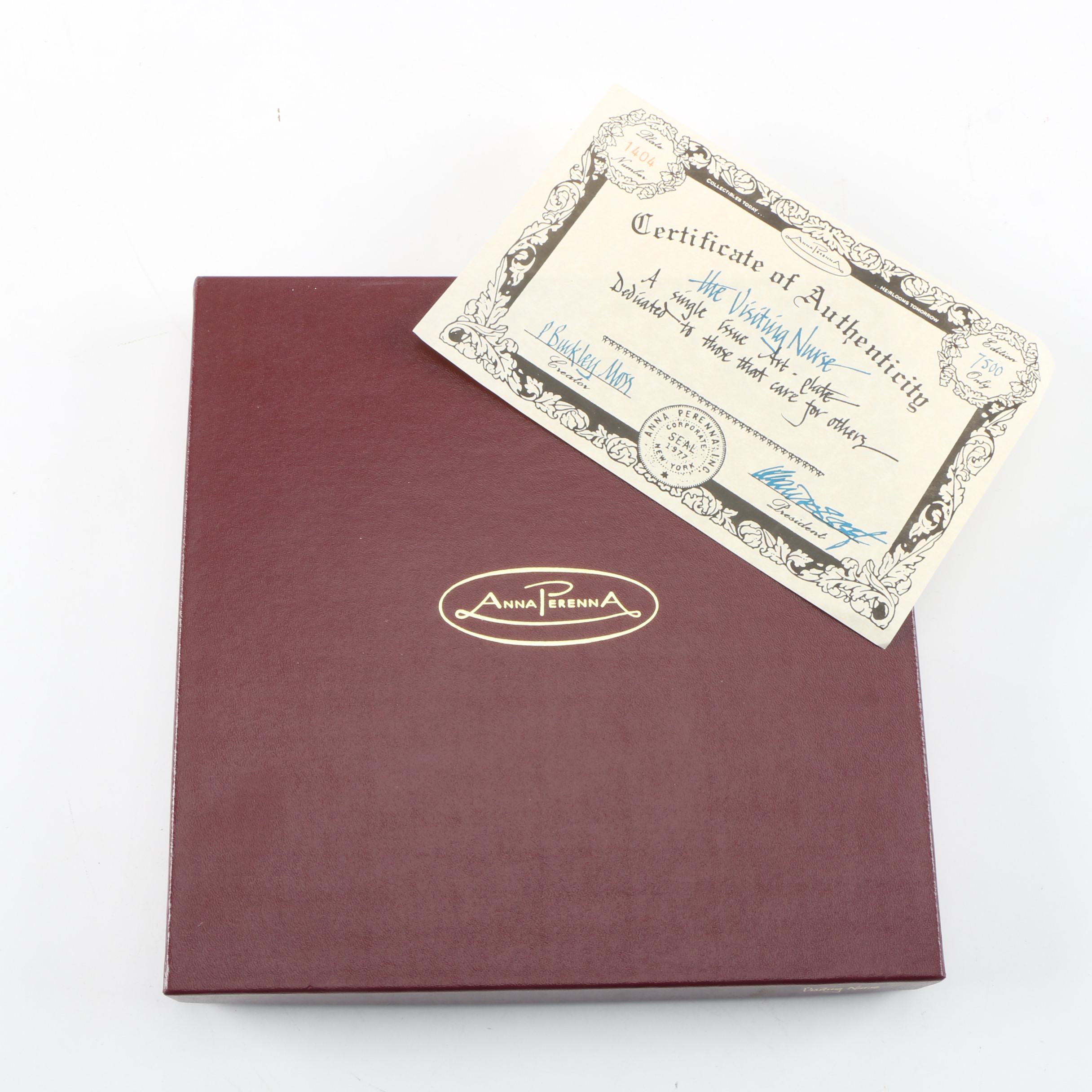 Anna Perenna "The Visiting Nurse" by P. Buckley Moss Porcelain Collector Plate