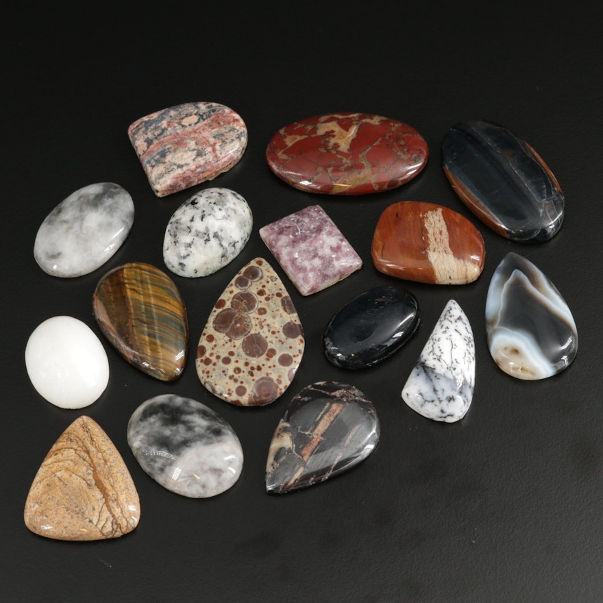 Loose 476.14 CTW Mixed Gemstones Including Tiger's Eye, Agate, and Jasper