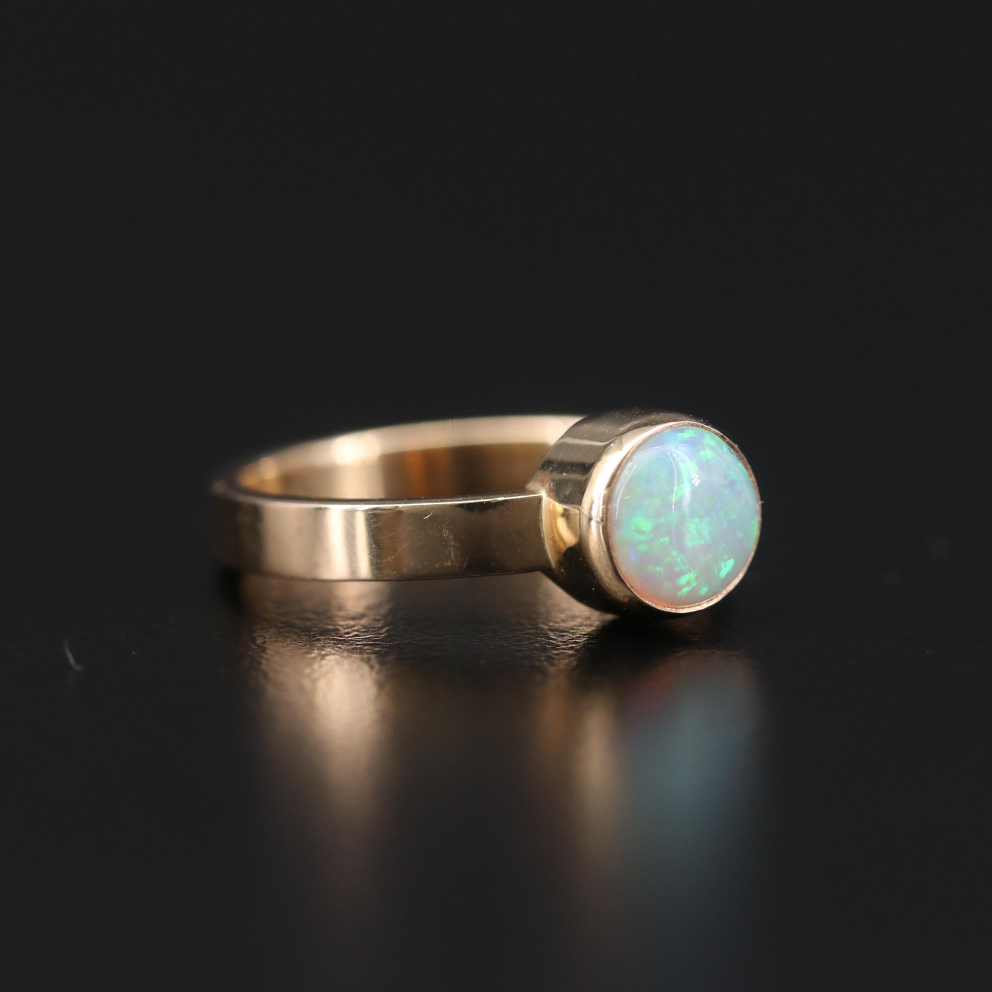 Suzanne St. Claire 14K Yellow Gold Bezel Set Opal Ring