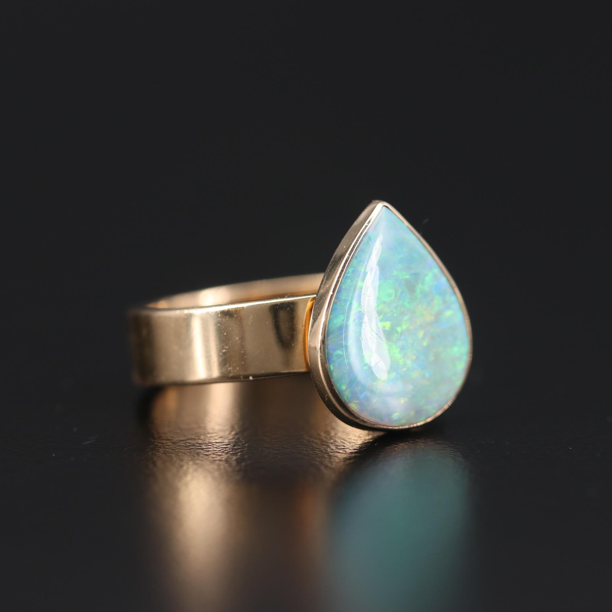 Suzanne St. Clair 14K Yellow Gold Bezel Set Opal Ring
