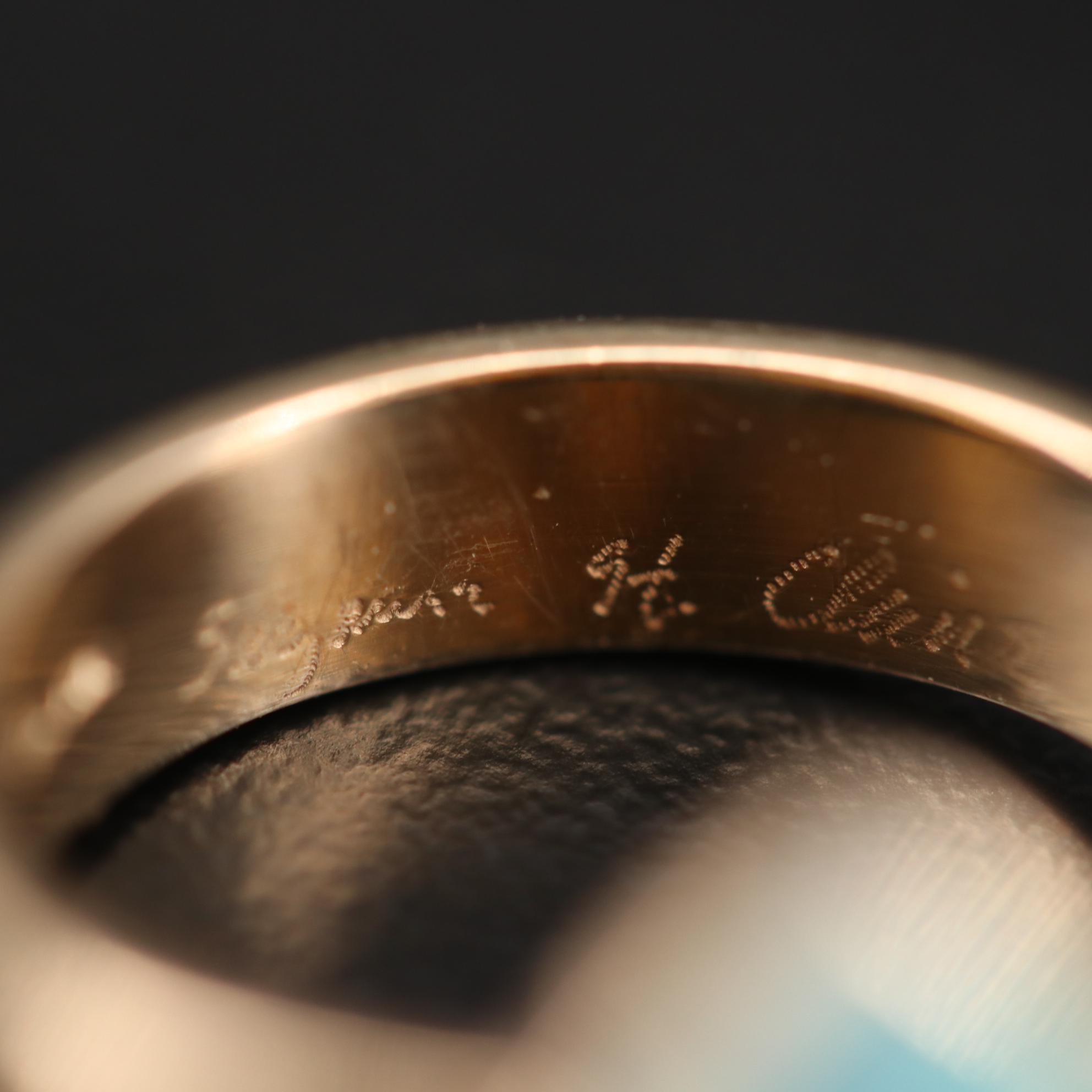 Suzanne St. Clair 14K Yellow Gold Bezel Set Opal Ring