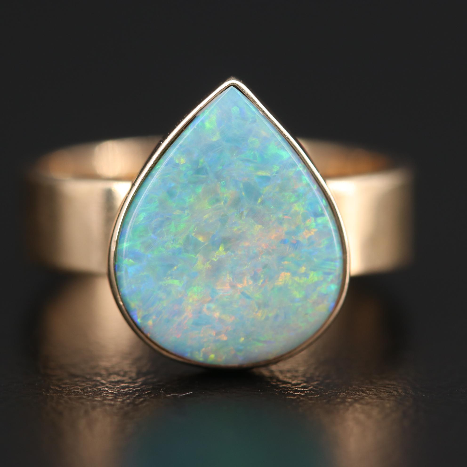 Suzanne St. Clair 14K Yellow Gold Bezel Set Opal Ring