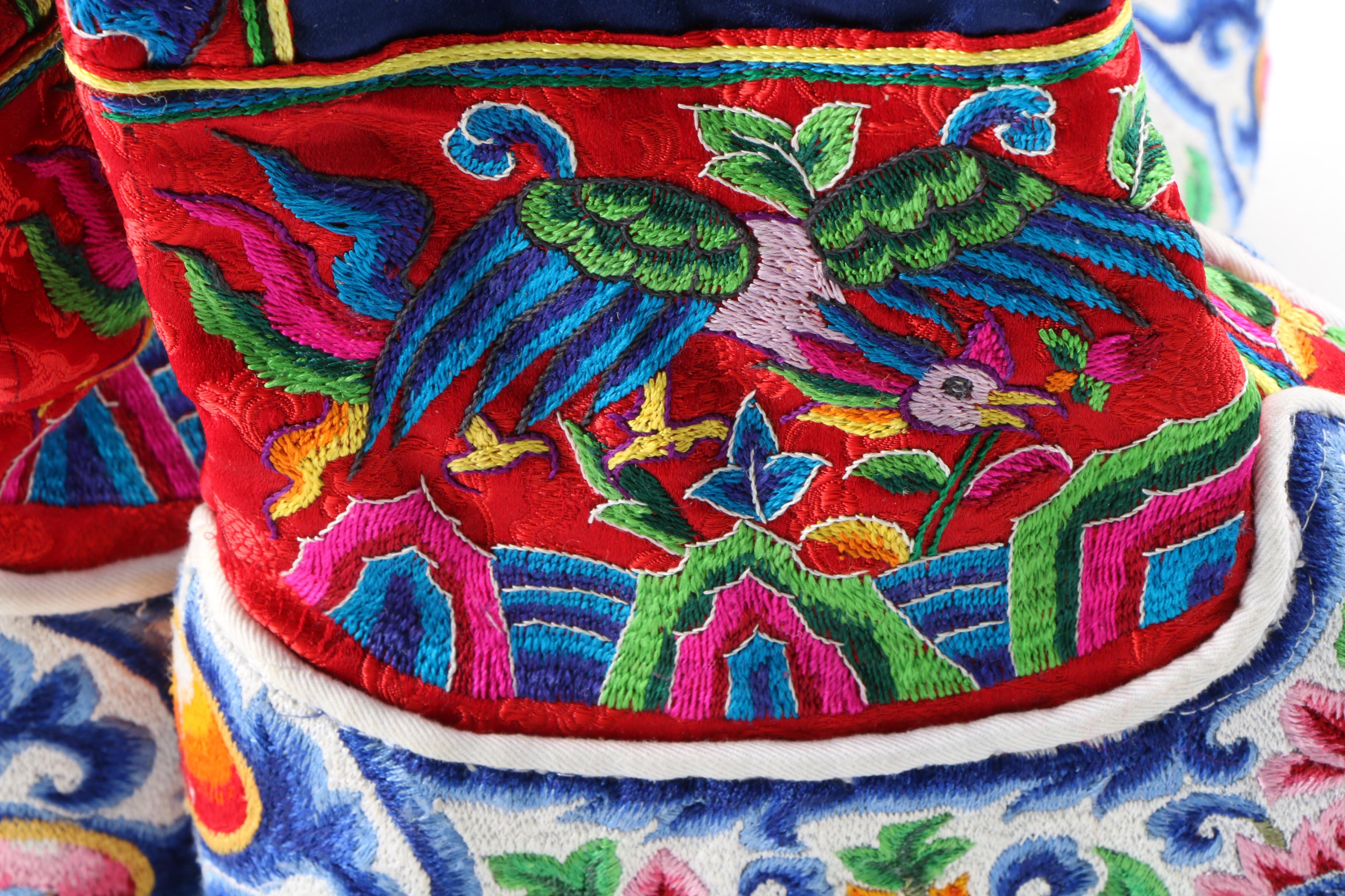 Bhutanese Embroidered Silk Tshog Lhan Boots