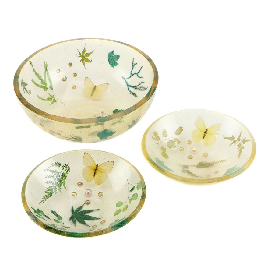 Cased Flora and Fauna Resin Bowls