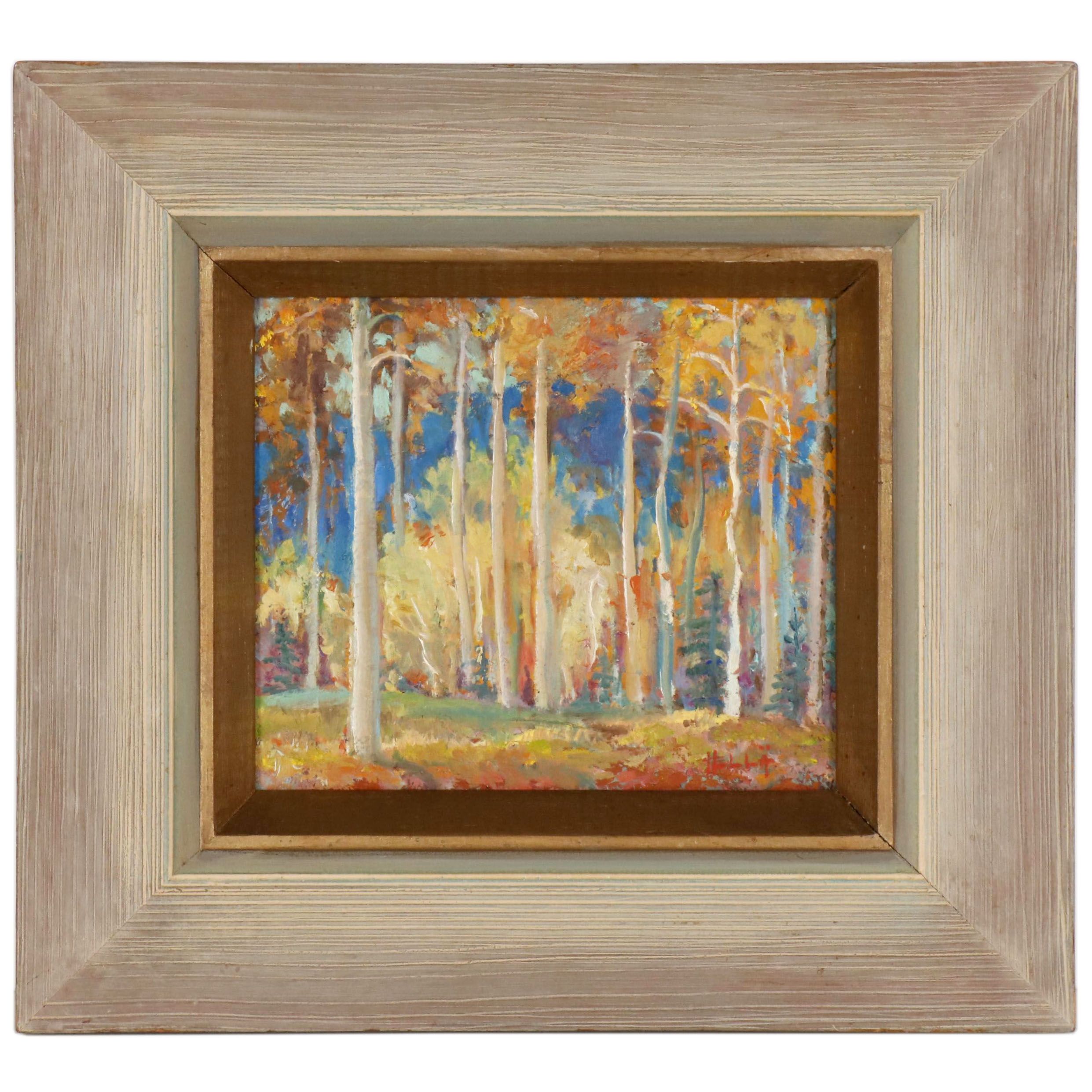 Hellä Broeske-Shattuck Oil Painting "Time of Aspens, New Mexico", 1960