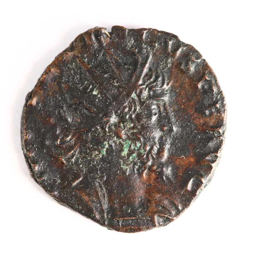 Ancient Roman Imperial AE Antoninianus Coin of Tetricus I, Ca. 273 A.D.
