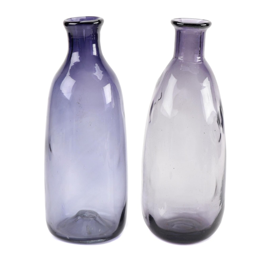 Purple Blown Glass Vases