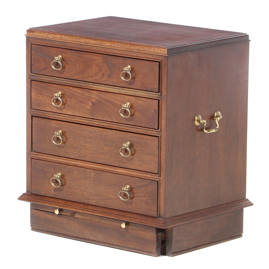 Small Chippendale Style Mahogany Four-Drawer Chest, Late 20th Century