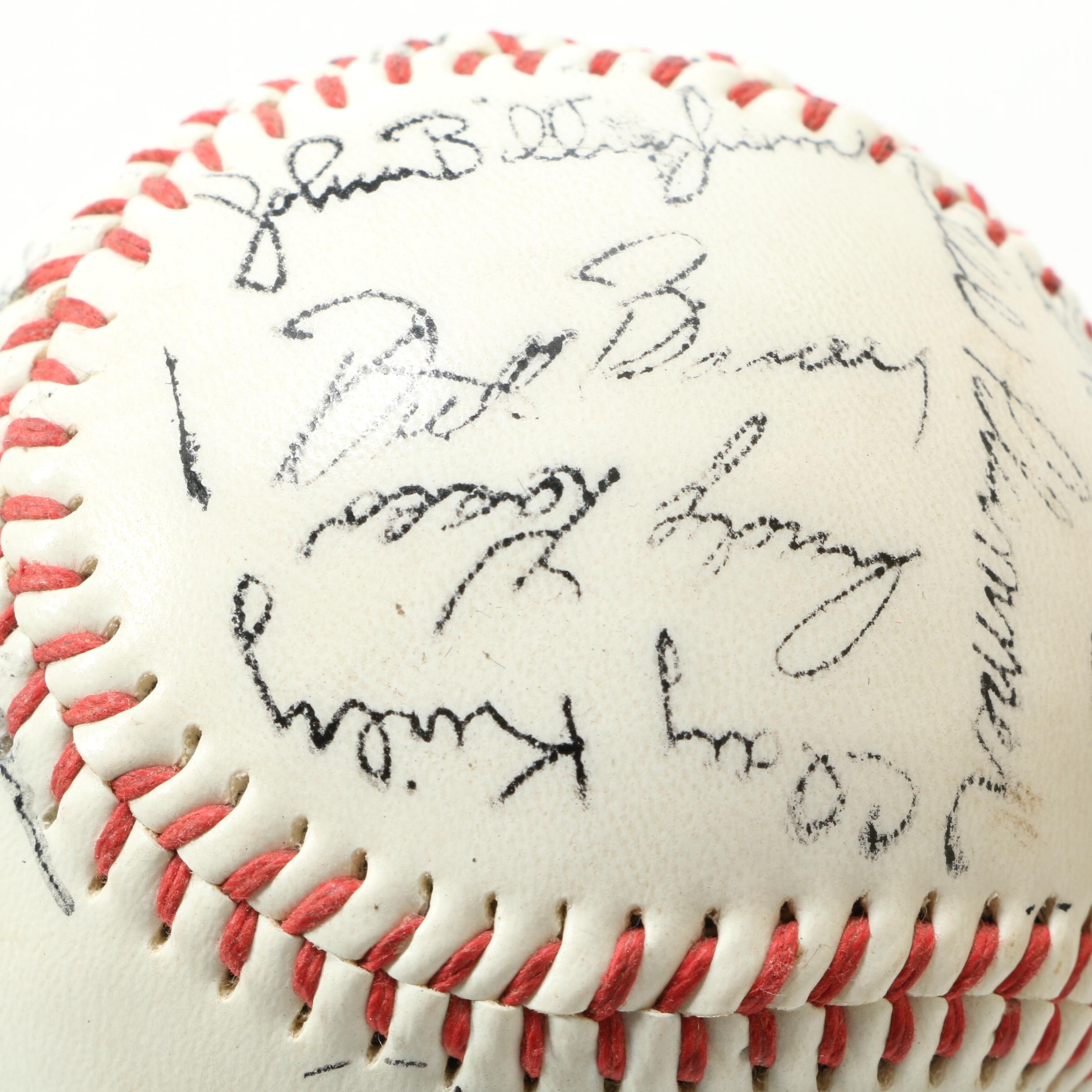 Cincinnati Reds '75 Pennant, '76 Red Bat with Other Baseball Collectibles