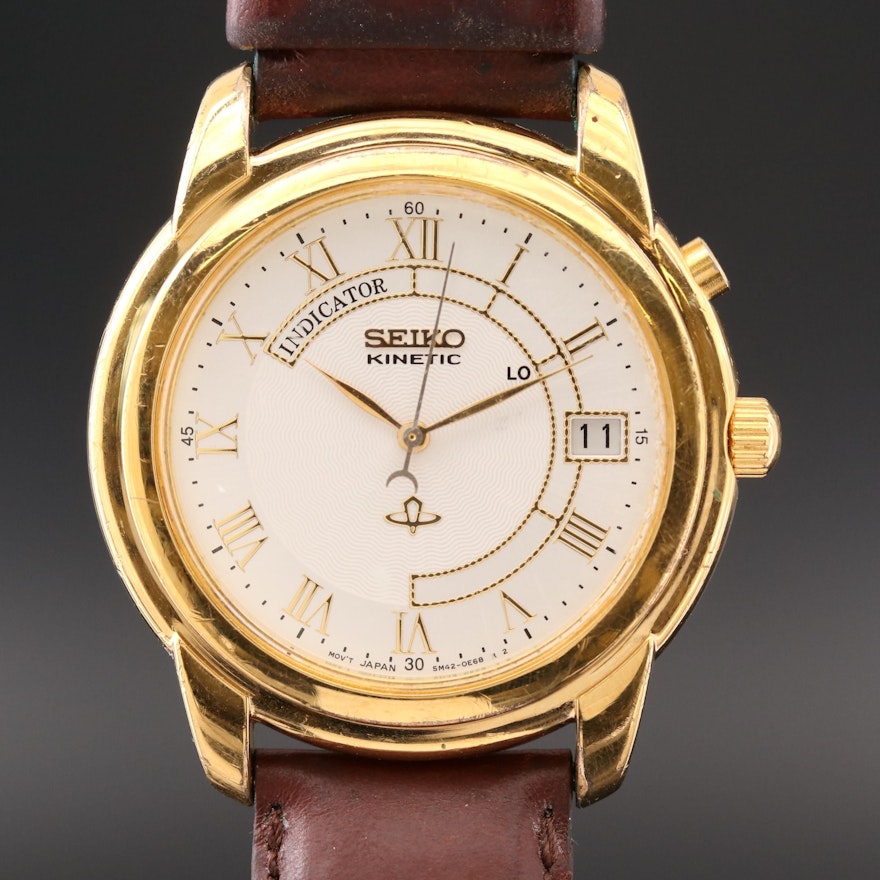 Seiko Kinetic Gold Tone Wristwatch