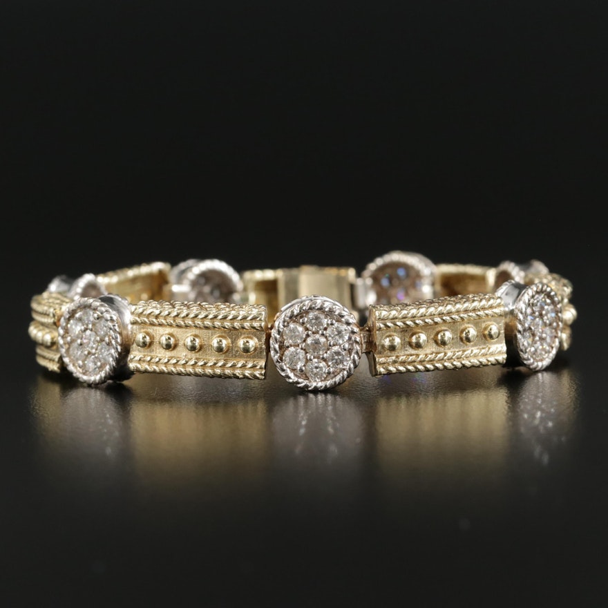 14K Yellow and White Gold 2.94 CTW Diamond Bracelet