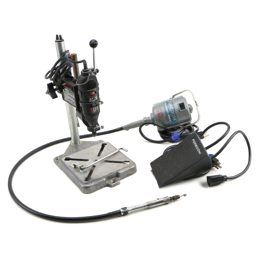 Jewelers Tools, Dremel Drill Press, Flexible Shaft with Handpiece and Motor
